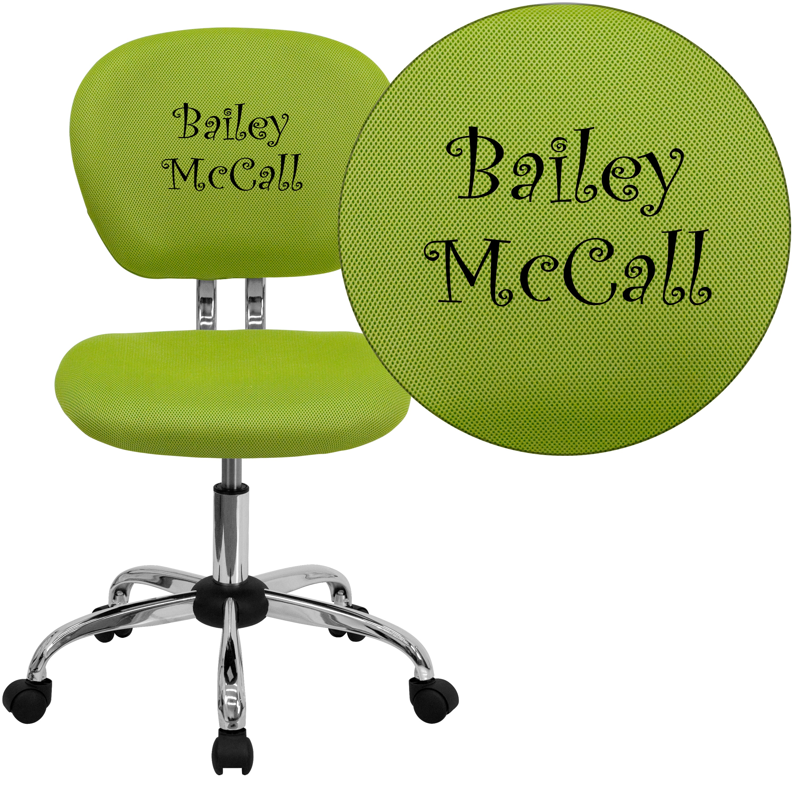 Personalized Mid-Back Mesh Swivel Task Office Chair with Chrome Base