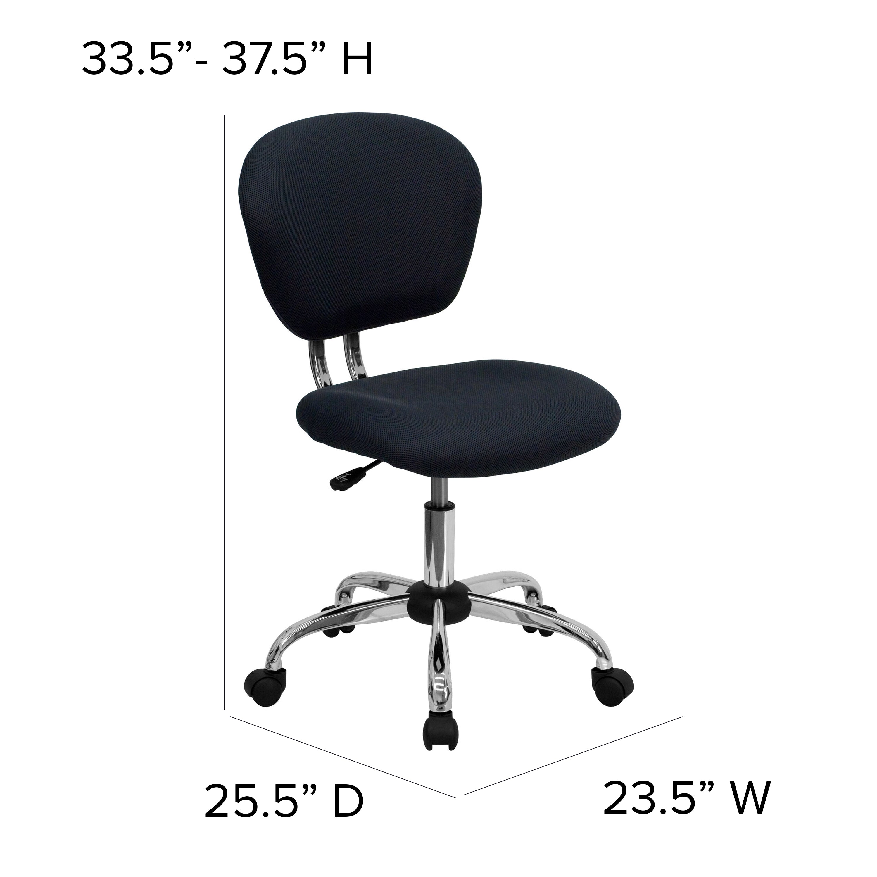 Mid-Back Mesh Padded Swivel Task Office Chair with Chrome Base
