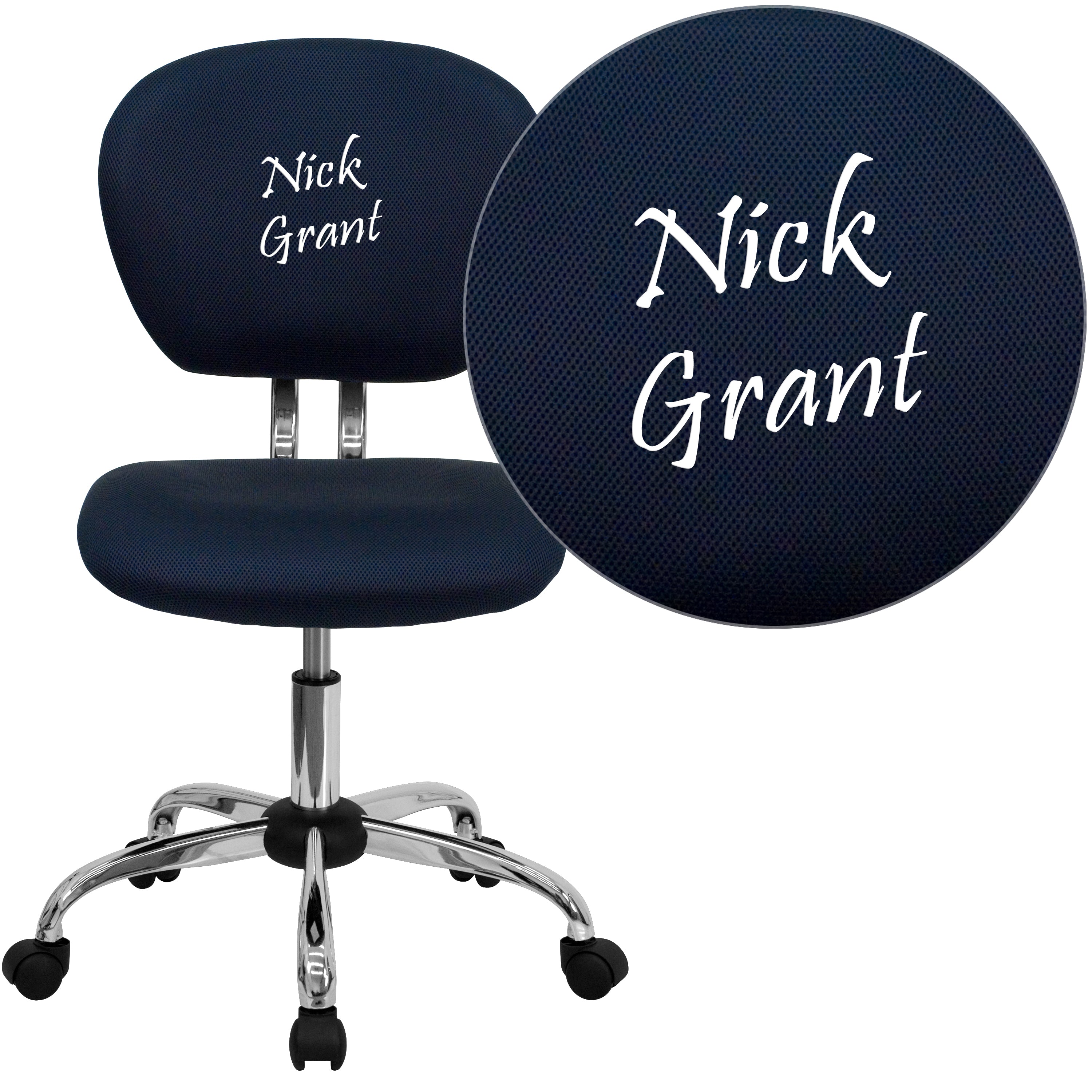 Personalized Mid-Back Mesh Swivel Task Office Chair with Chrome Base