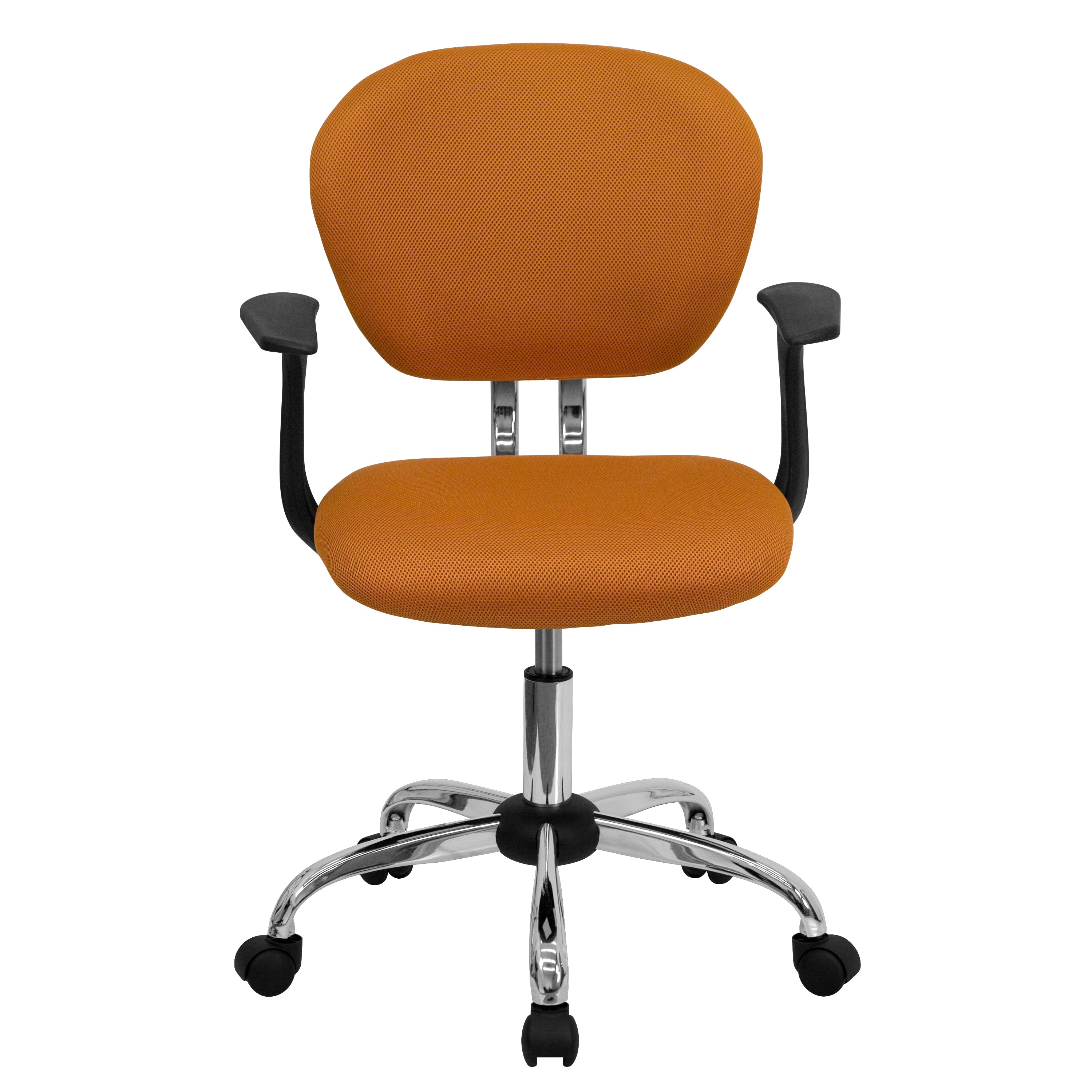 Mid-Back Mesh Padded Swivel Task Office Chair with Chrome Base and Arms-Office Chair-Flash Furniture-Wall2Wall Furnishings