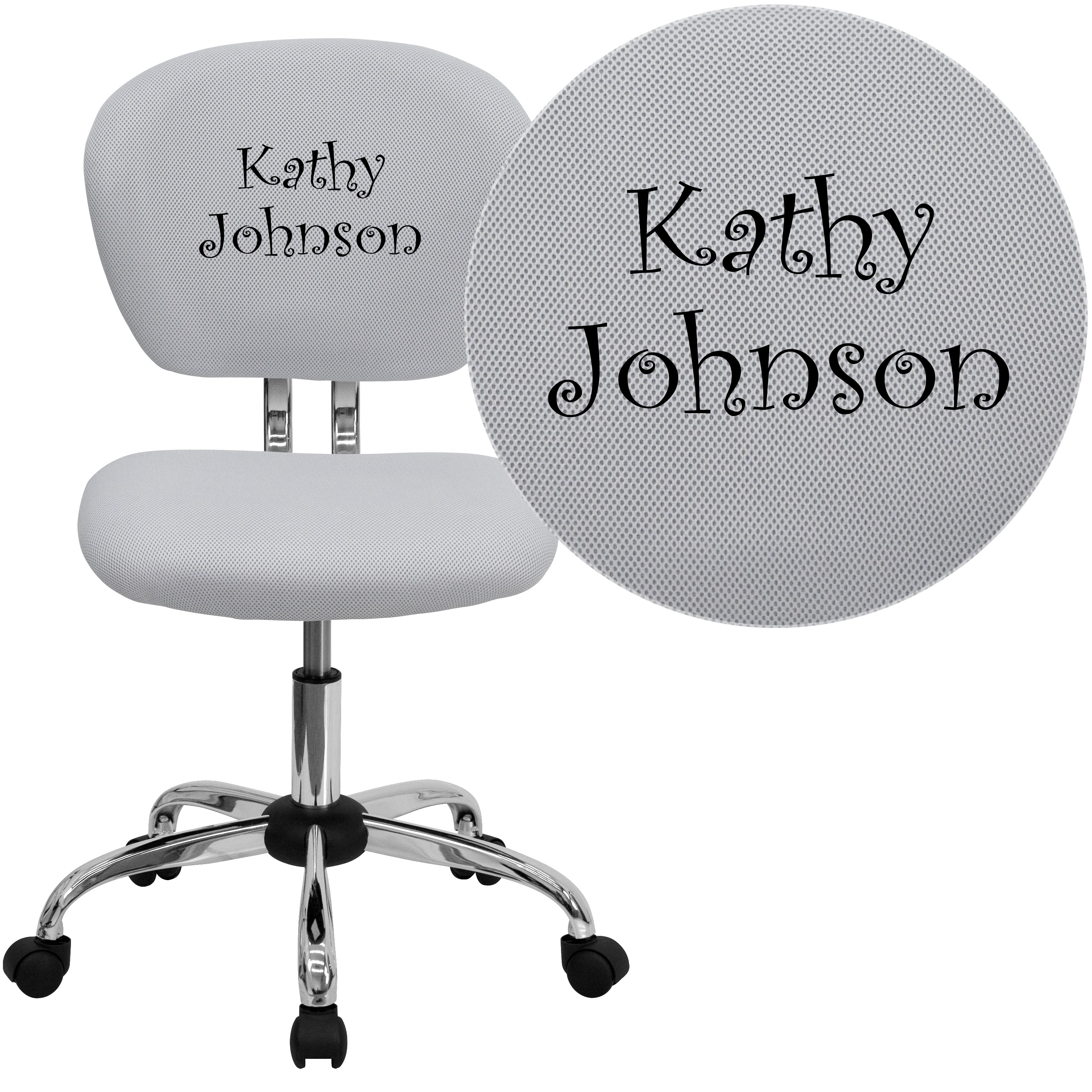 Personalized Mid-Back Mesh Swivel Task Office Chair with Chrome Base