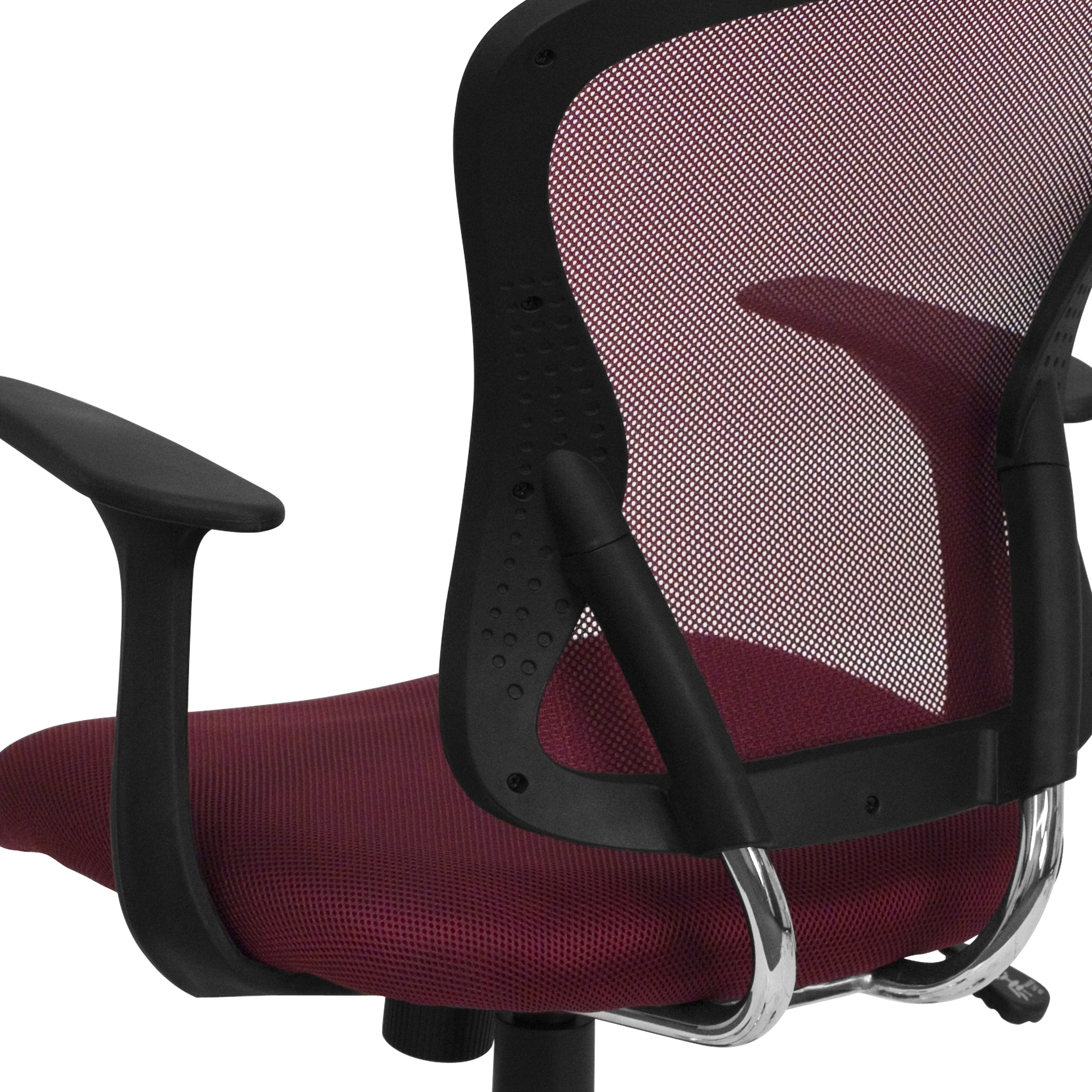 Mid-Back Mesh Swivel Task Office Chair with Chrome Base and Arms-Office Chair-Flash Furniture-Wall2Wall Furnishings