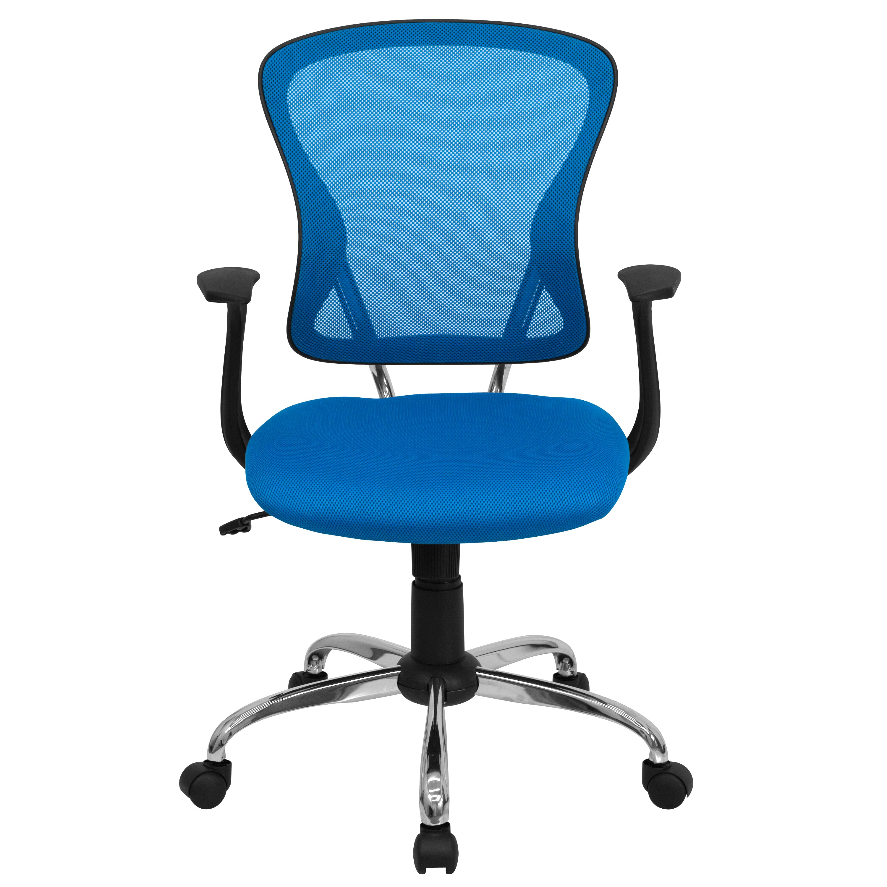 Mid-Back Mesh Swivel Task Office Chair with Chrome Base and Arms