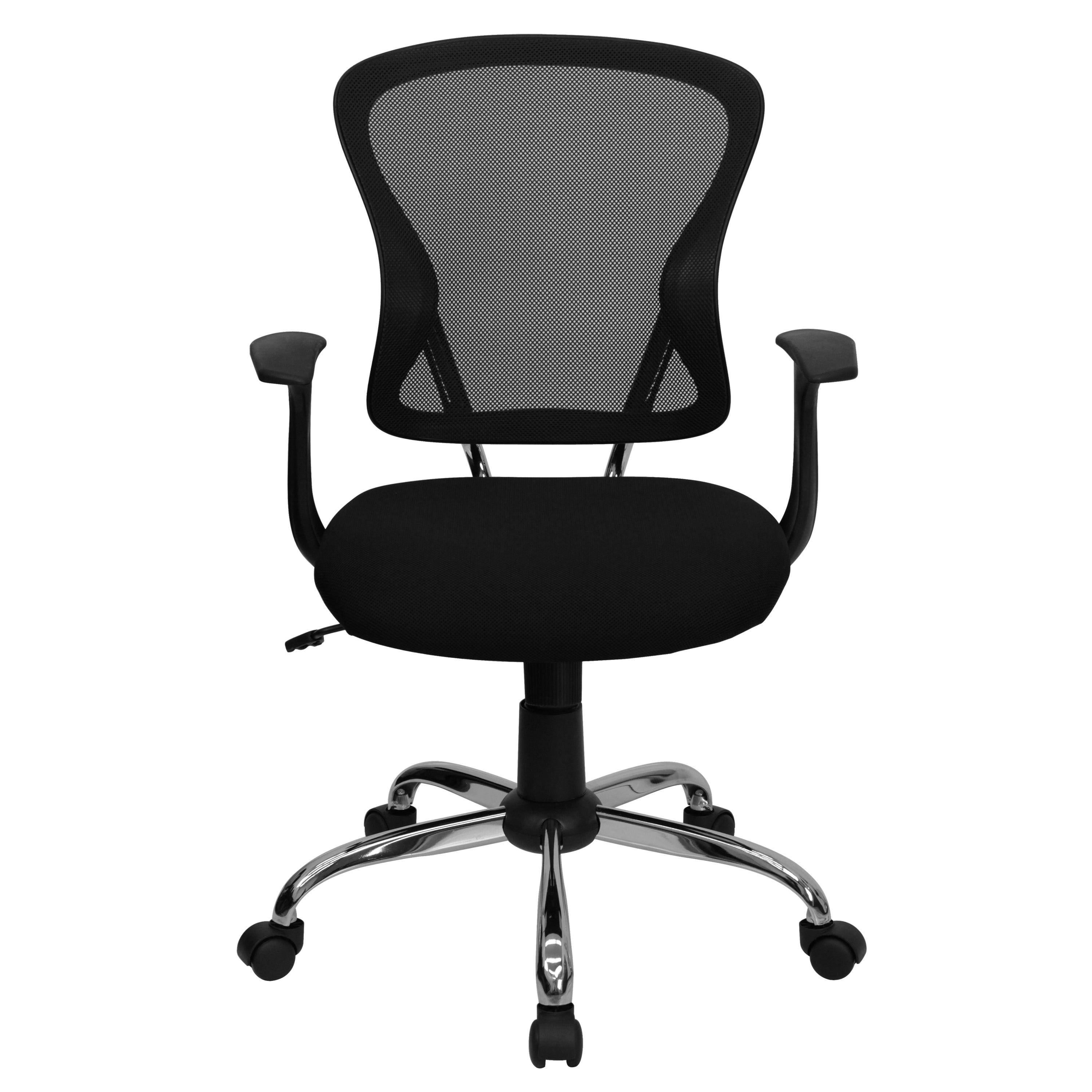 Mid-Back Mesh Swivel Task Office Chair with Chrome Base and Arms