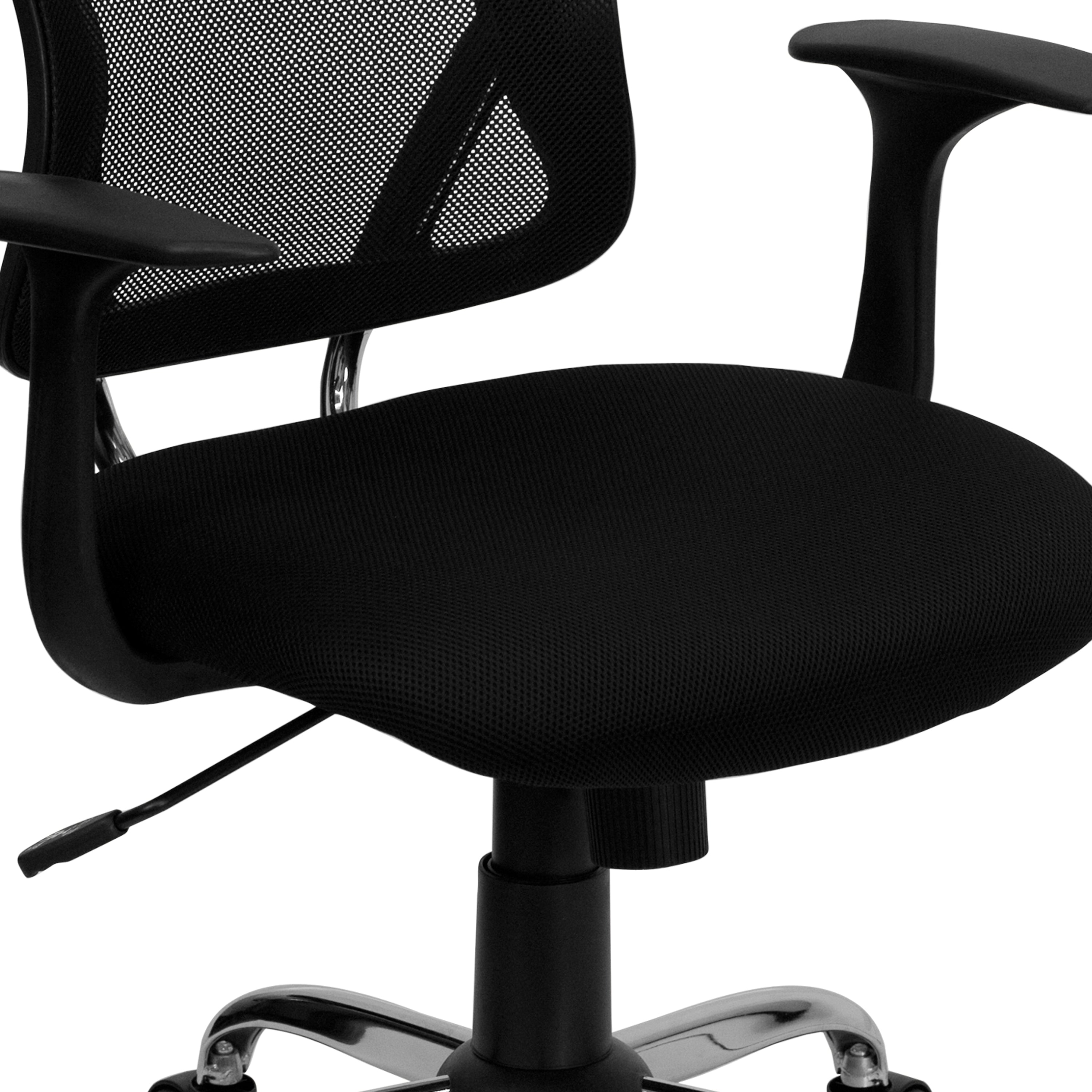 Mid-Back Mesh Swivel Task Office Chair with Chrome Base and Arms