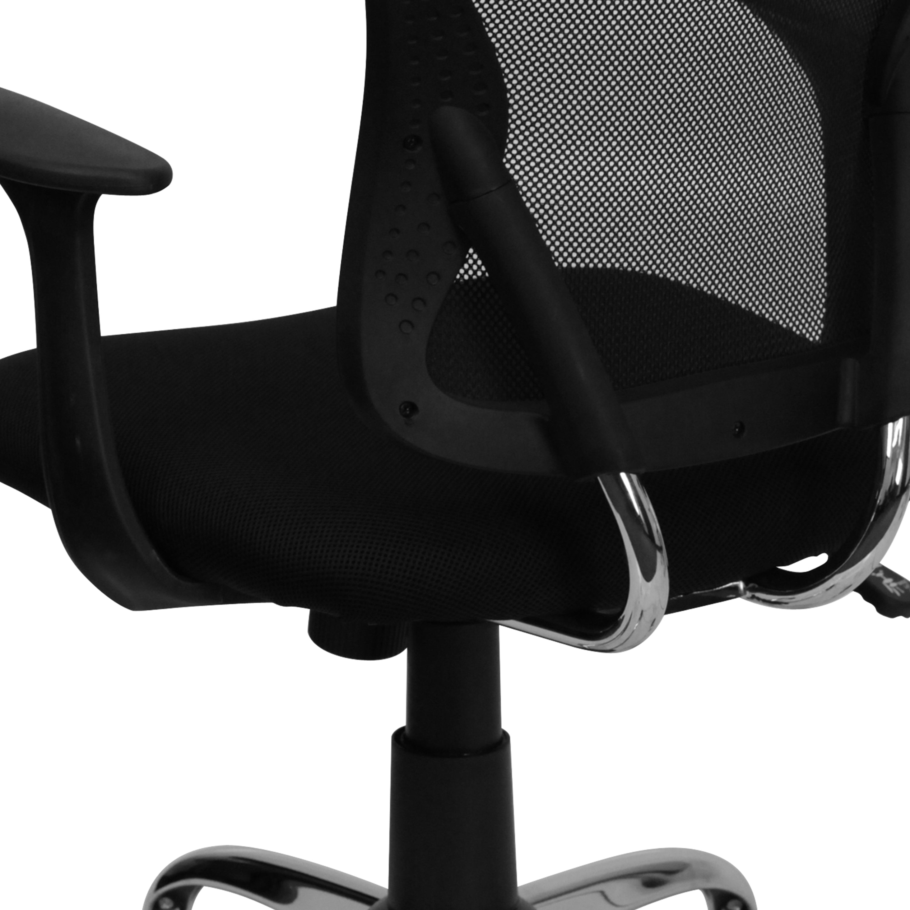 Mid-Back Mesh Swivel Task Office Chair with Chrome Base and Arms