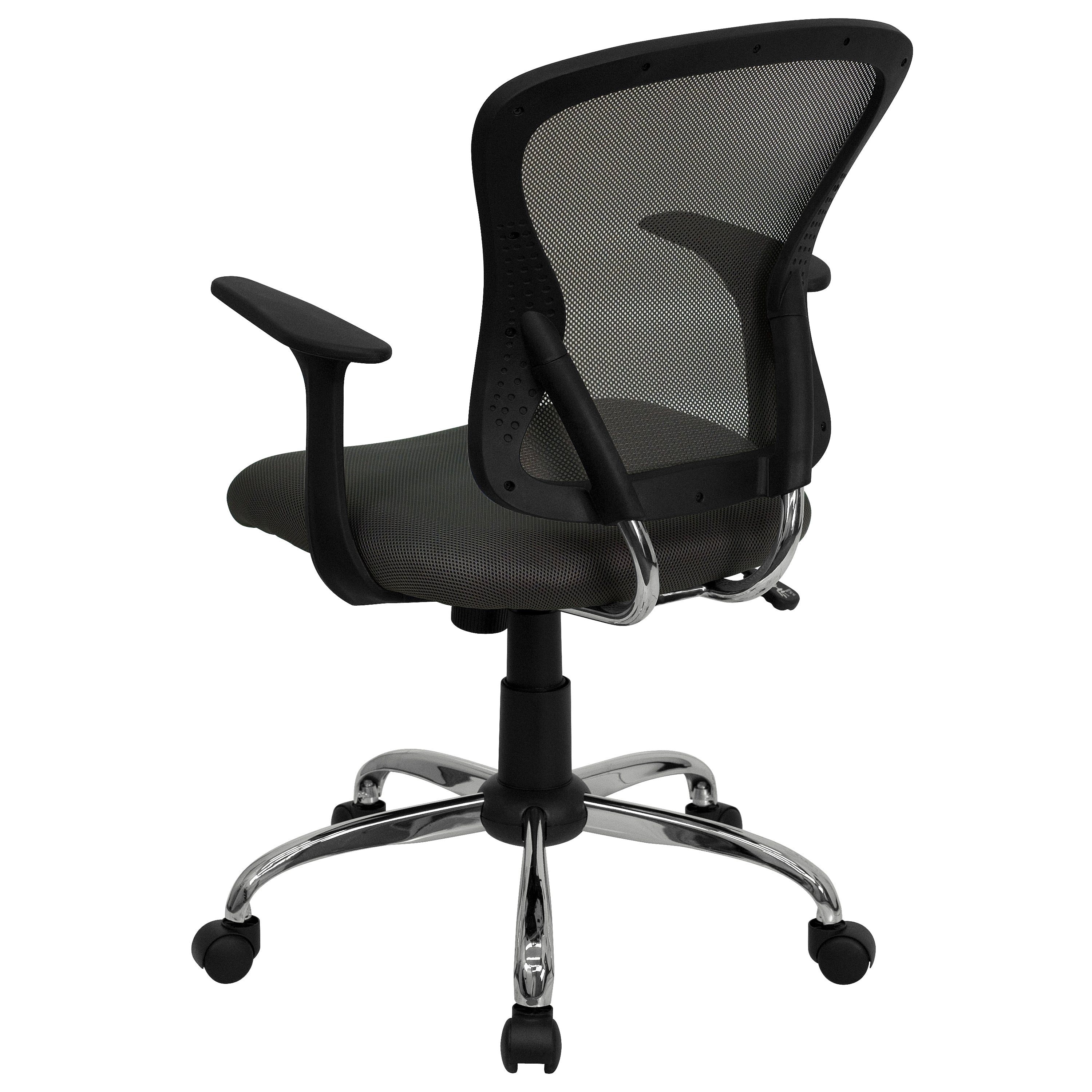 Mid-Back Mesh Swivel Task Office Chair with Chrome Base and Arms