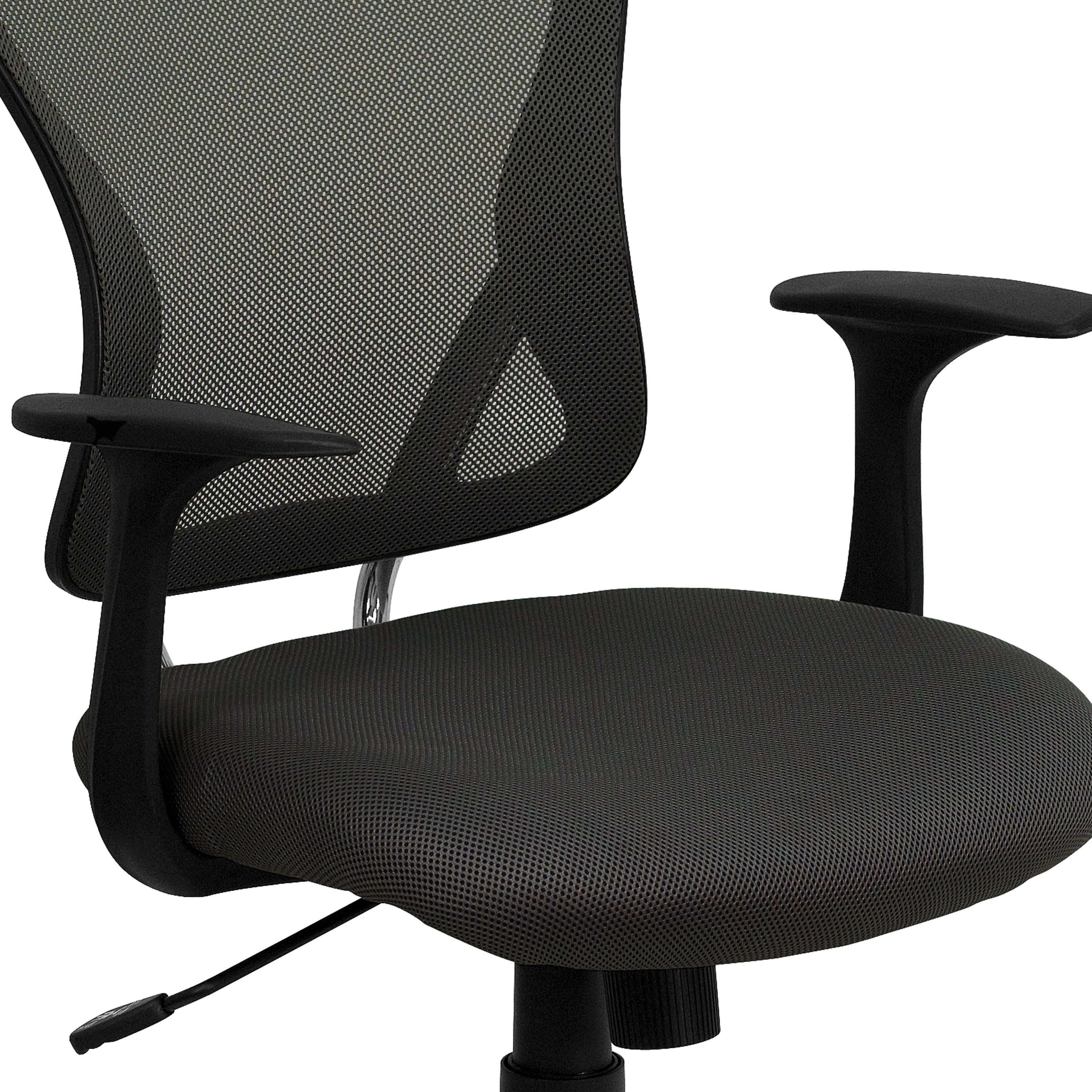 Mid-Back Mesh Swivel Task Office Chair with Chrome Base and Arms