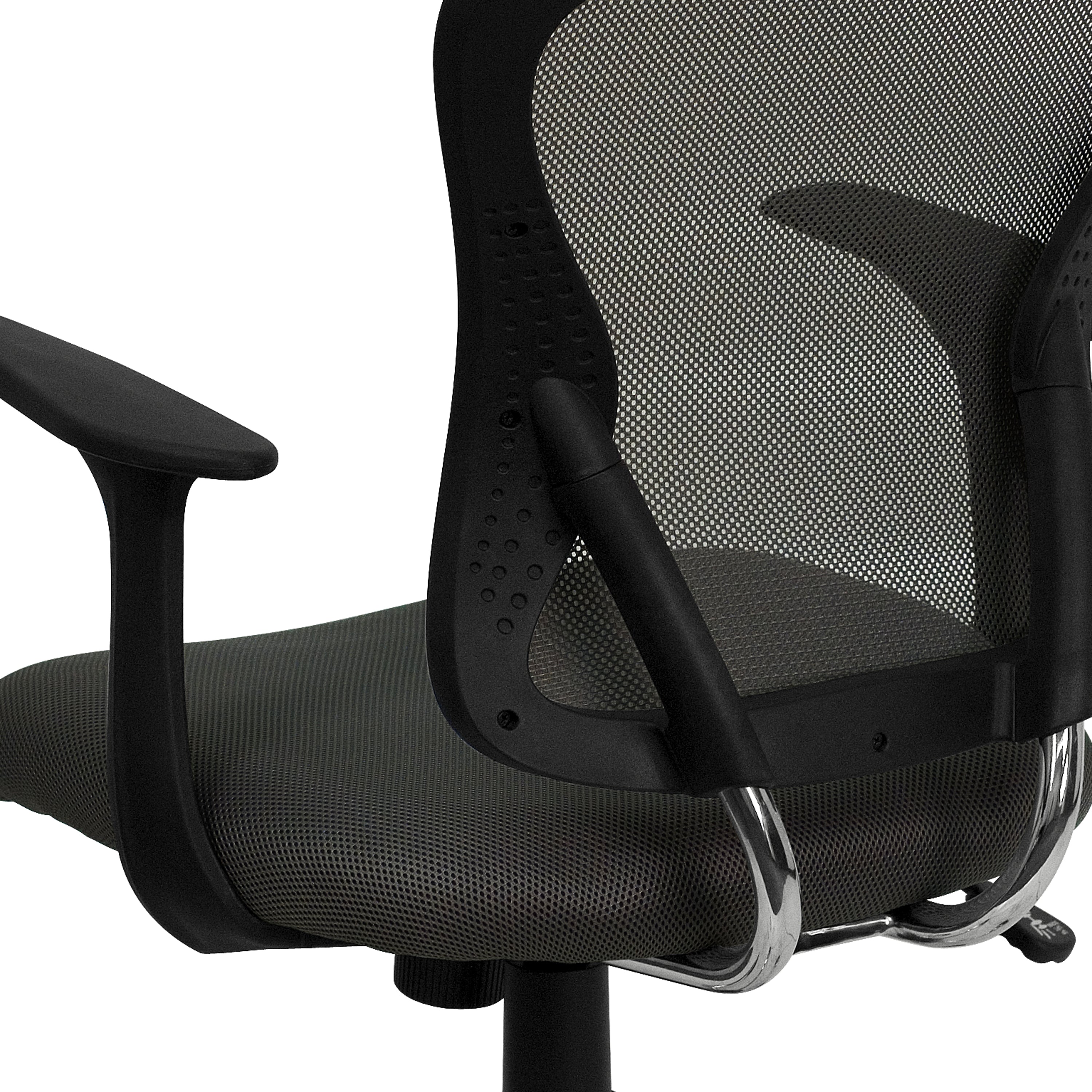 Mid-Back Mesh Swivel Task Office Chair with Chrome Base and Arms