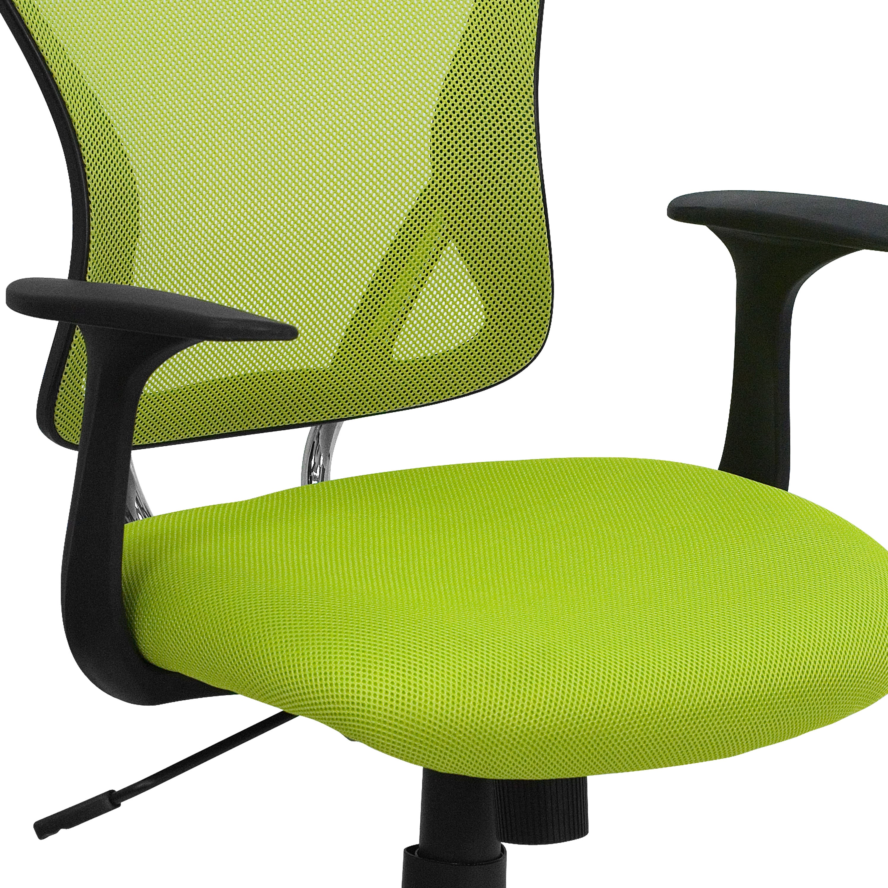 Mid-Back Mesh Swivel Task Office Chair with Chrome Base and Arms