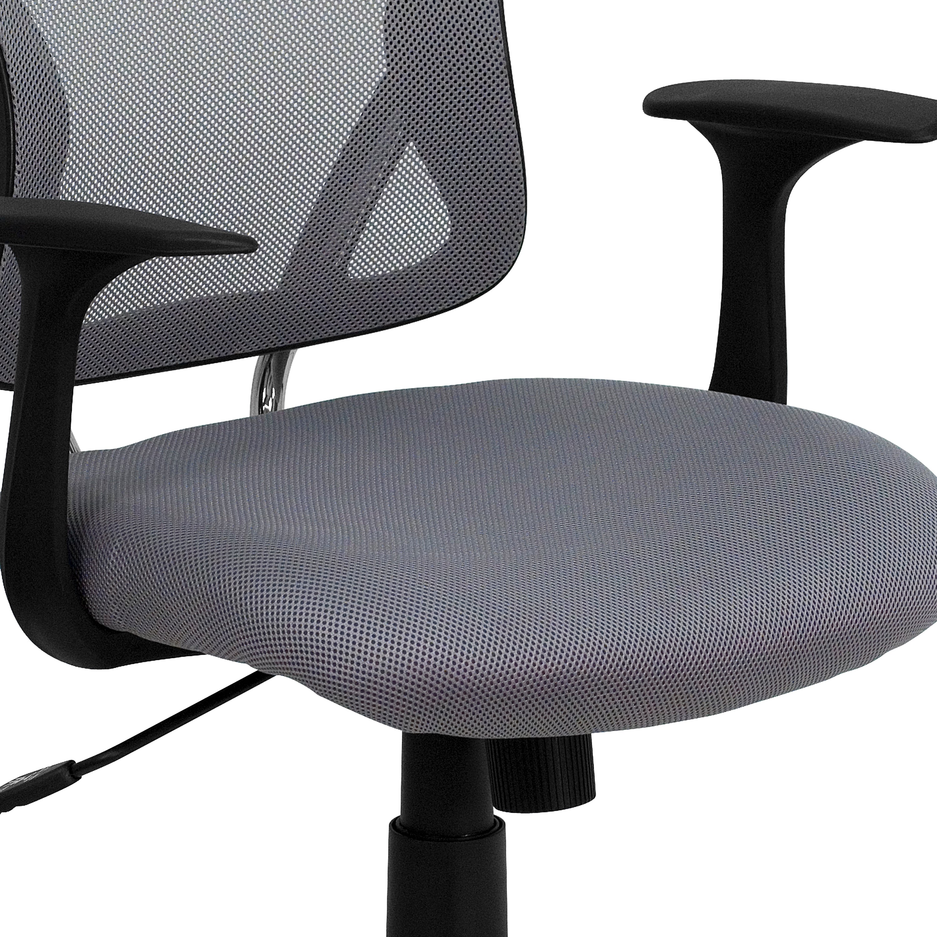 Mid-Back Mesh Swivel Task Office Chair with Chrome Base and Arms