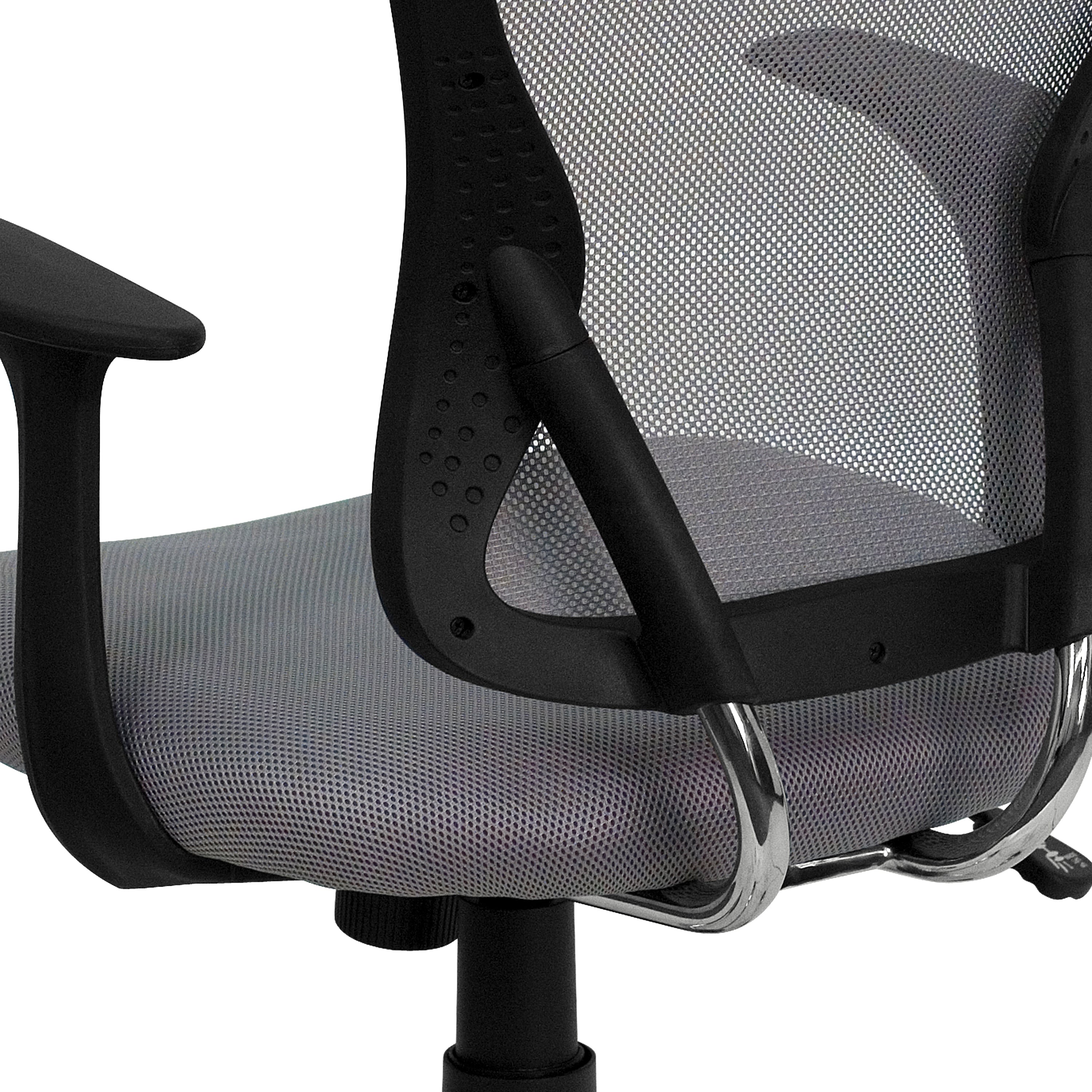 Mid-Back Mesh Swivel Task Office Chair with Chrome Base and Arms