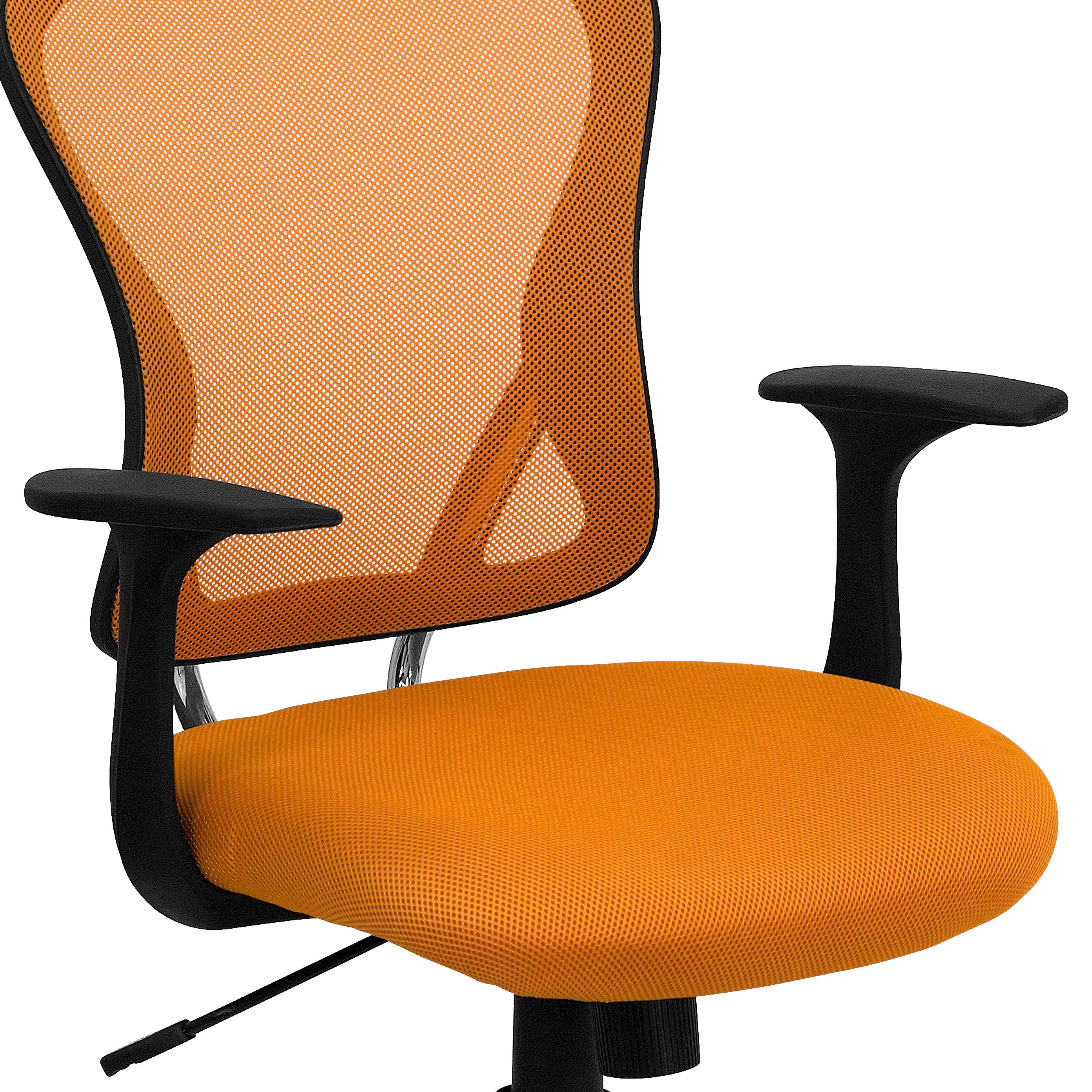 Mid-Back Mesh Swivel Task Office Chair with Chrome Base and Arms