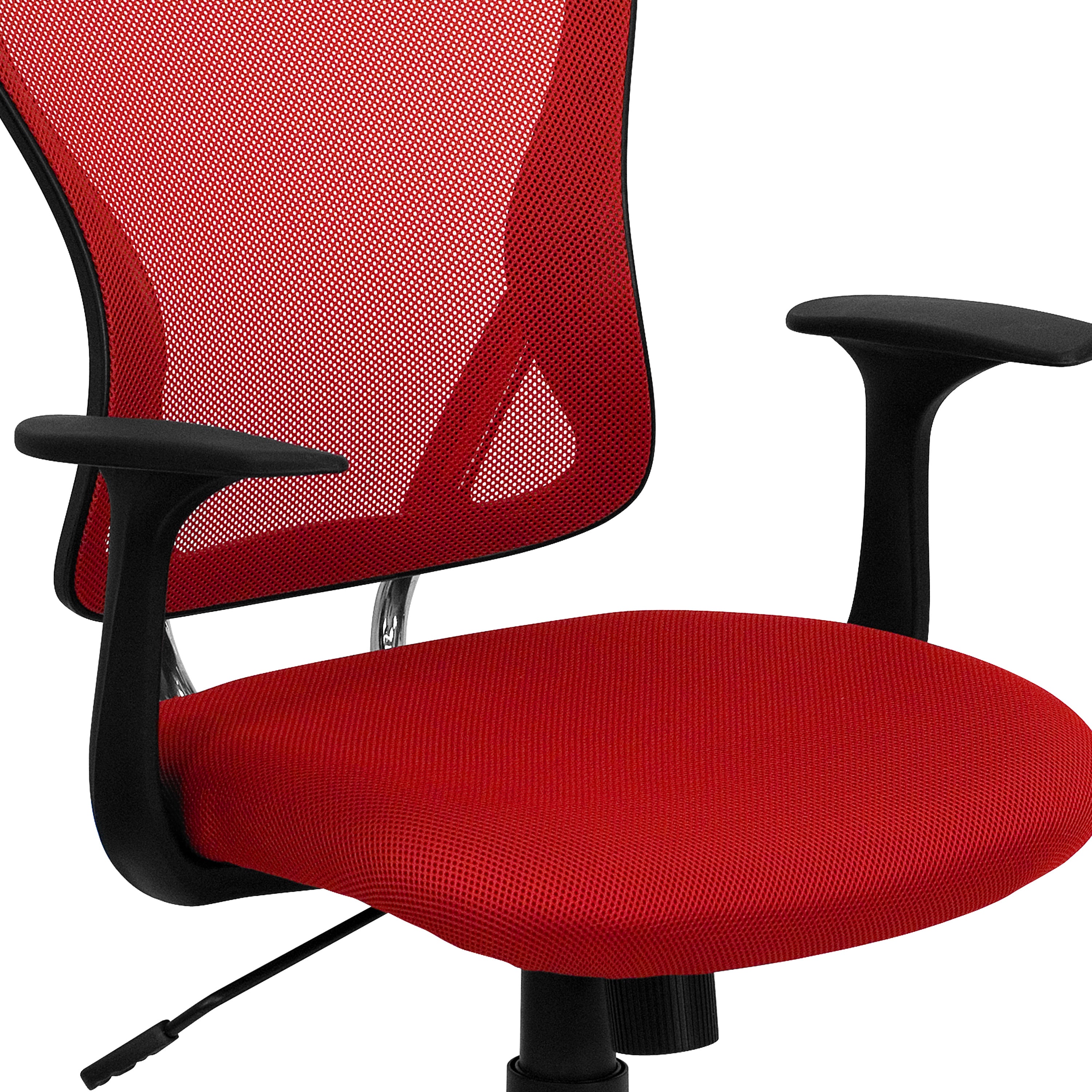 Mid-Back Mesh Swivel Task Office Chair with Chrome Base and Arms