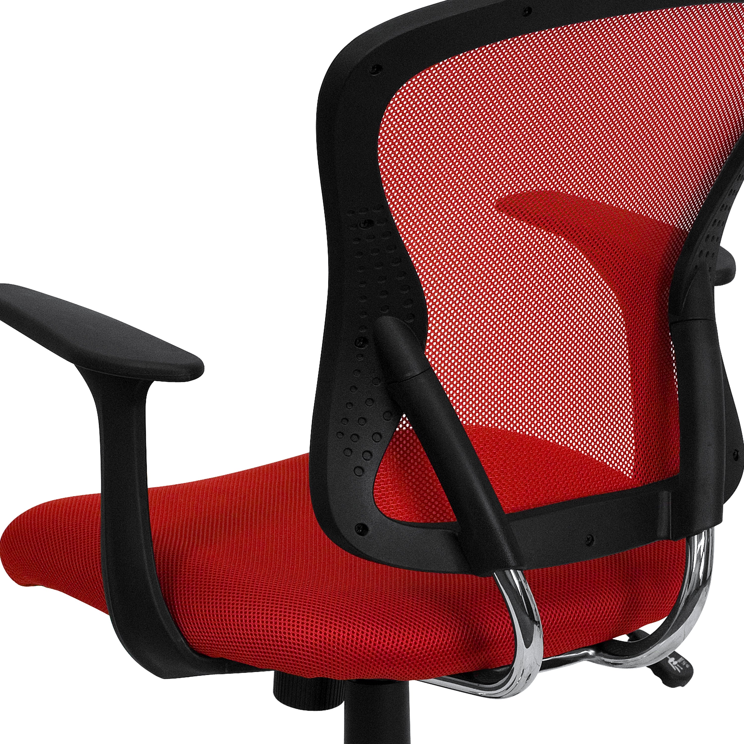 Mid-Back Mesh Swivel Task Office Chair with Chrome Base and Arms