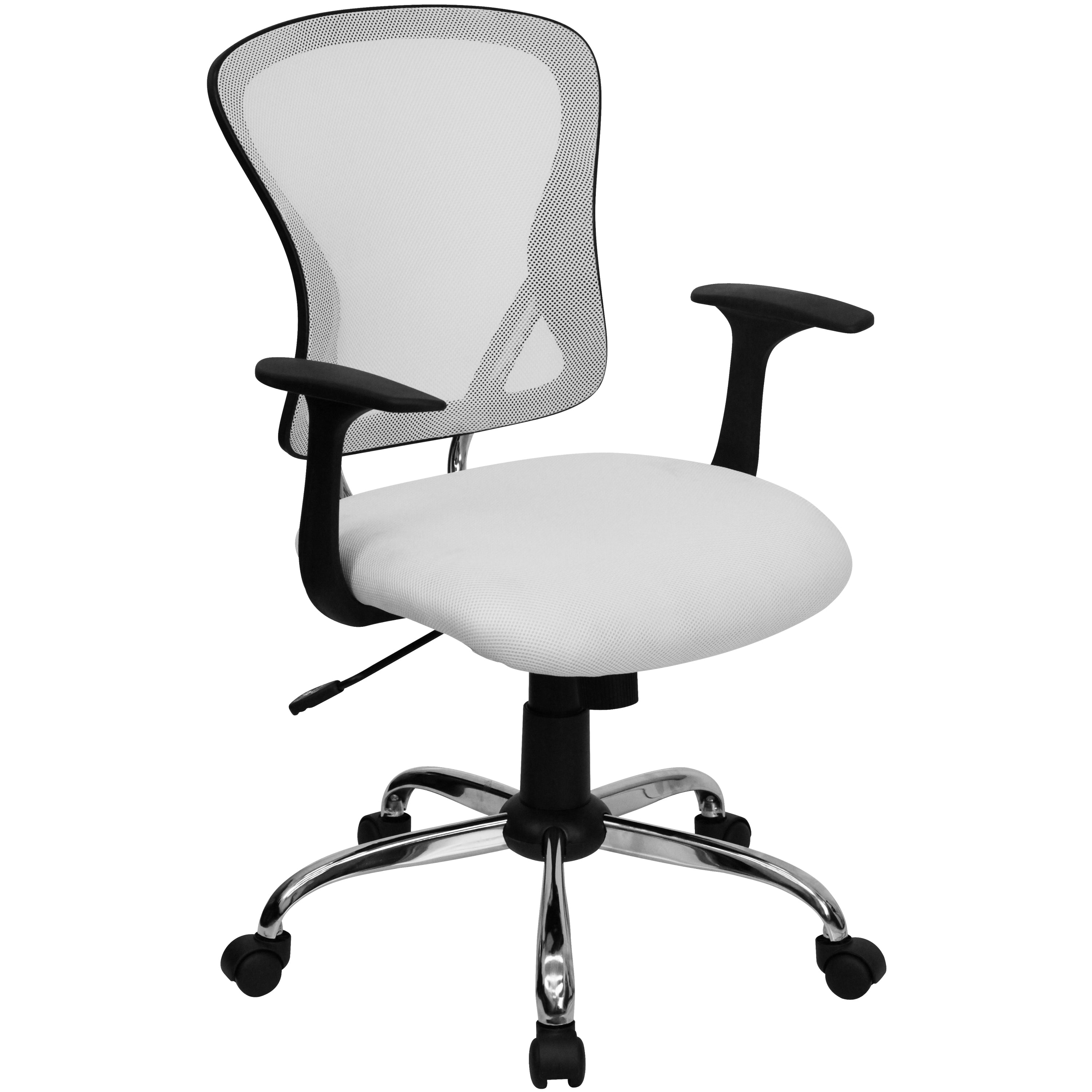 Mid-Back Mesh Swivel Task Office Chair with Chrome Base and Arms