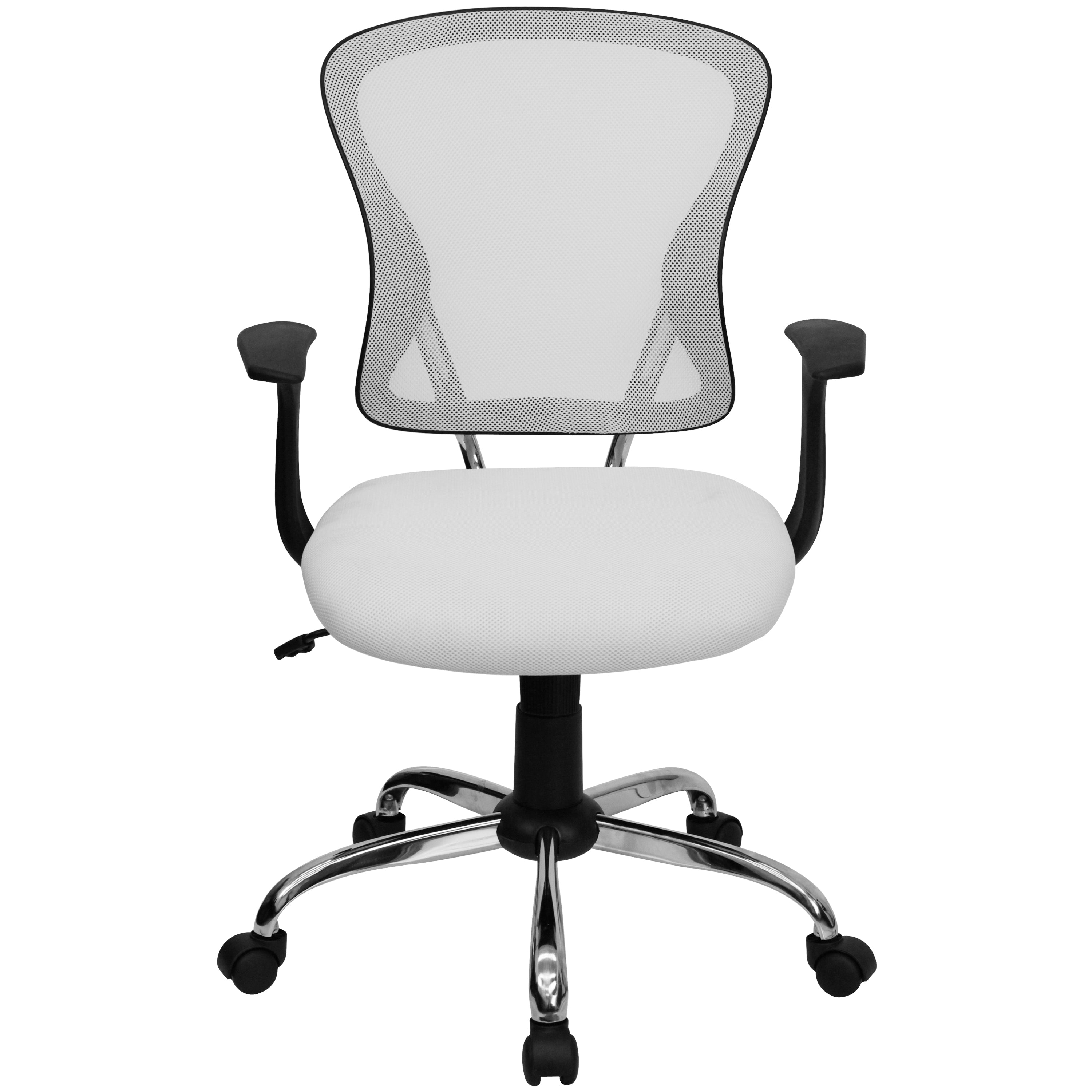 Mid-Back Mesh Swivel Task Office Chair with Chrome Base and Arms