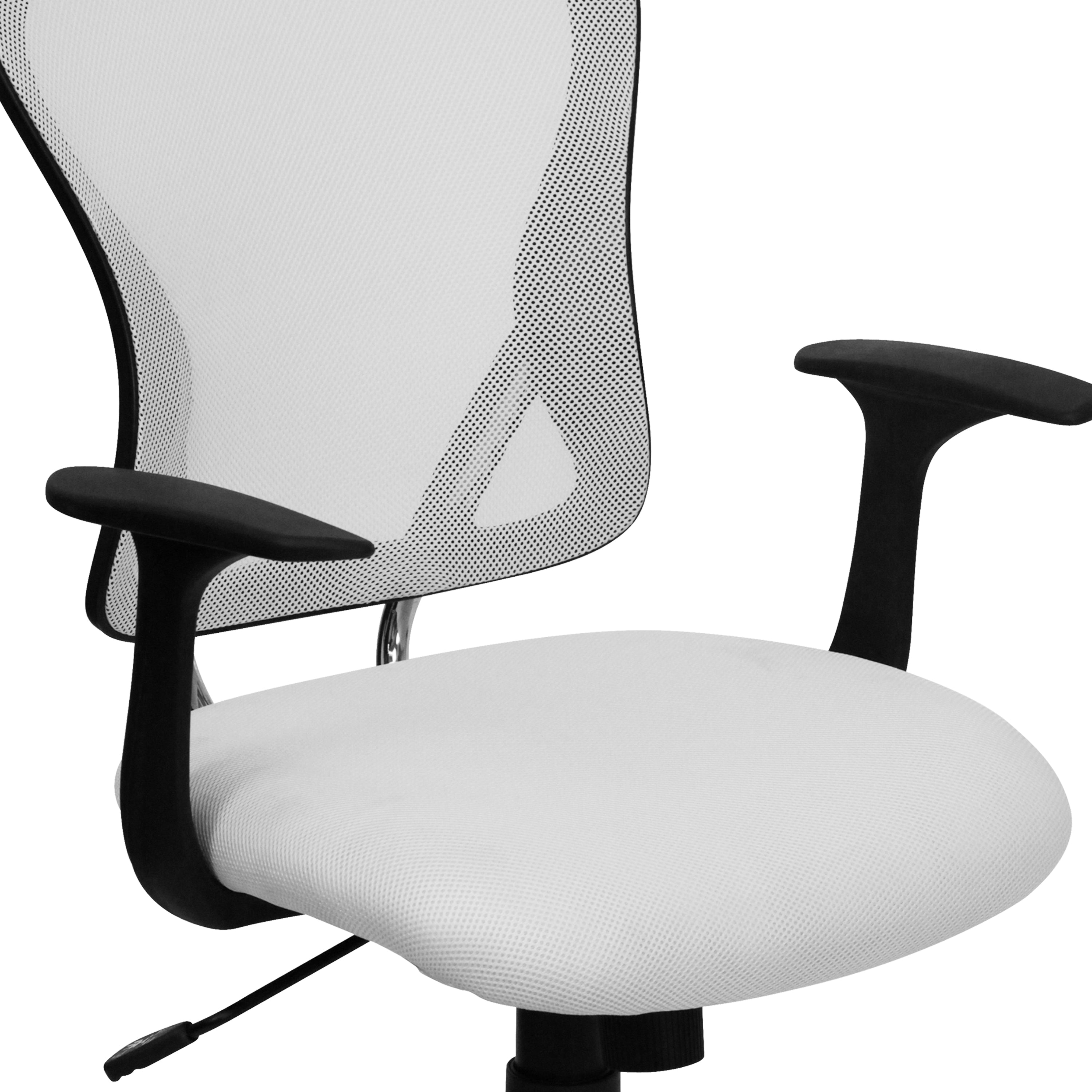 Mid-Back Mesh Swivel Task Office Chair with Chrome Base and Arms