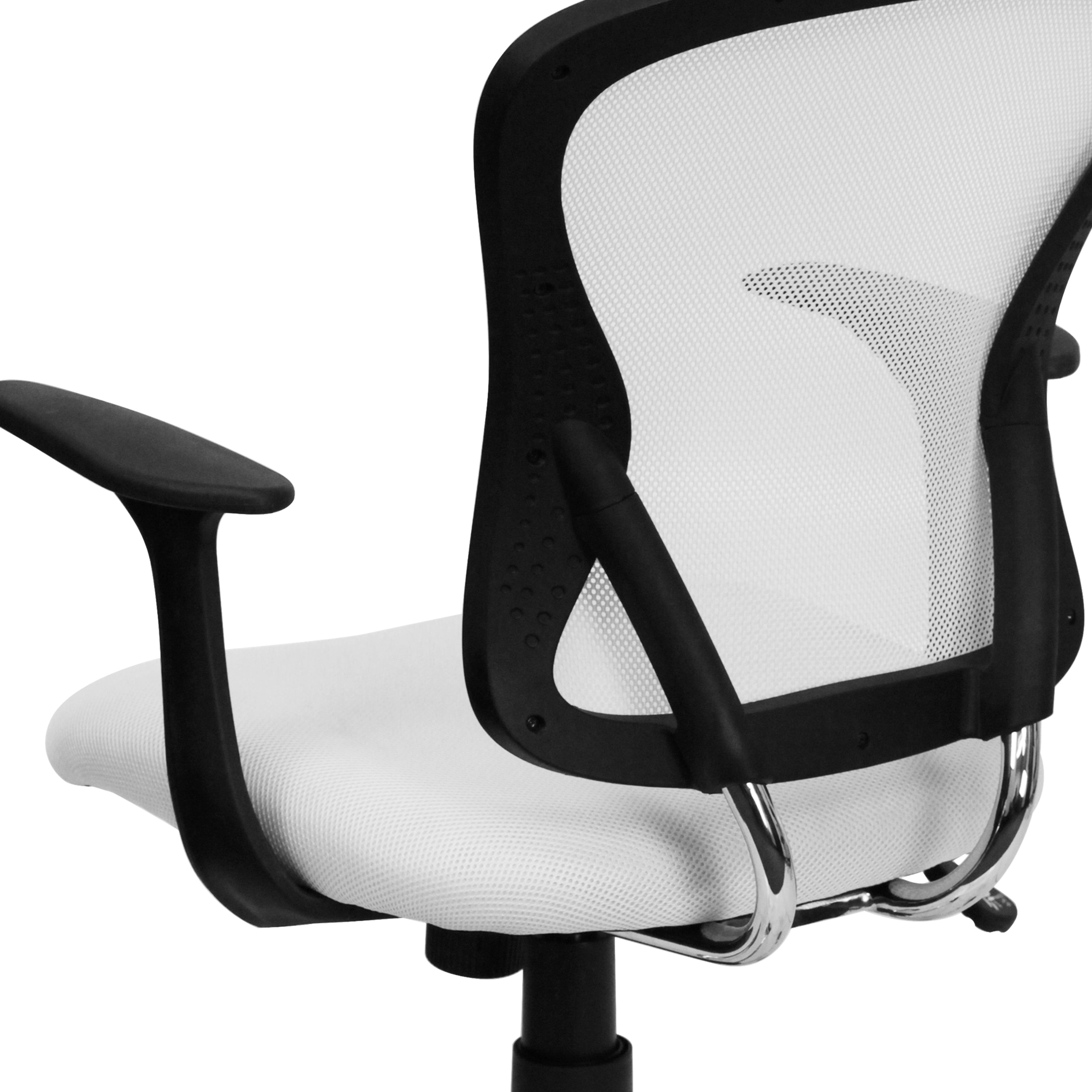 Mid-Back Mesh Swivel Task Office Chair with Chrome Base and Arms