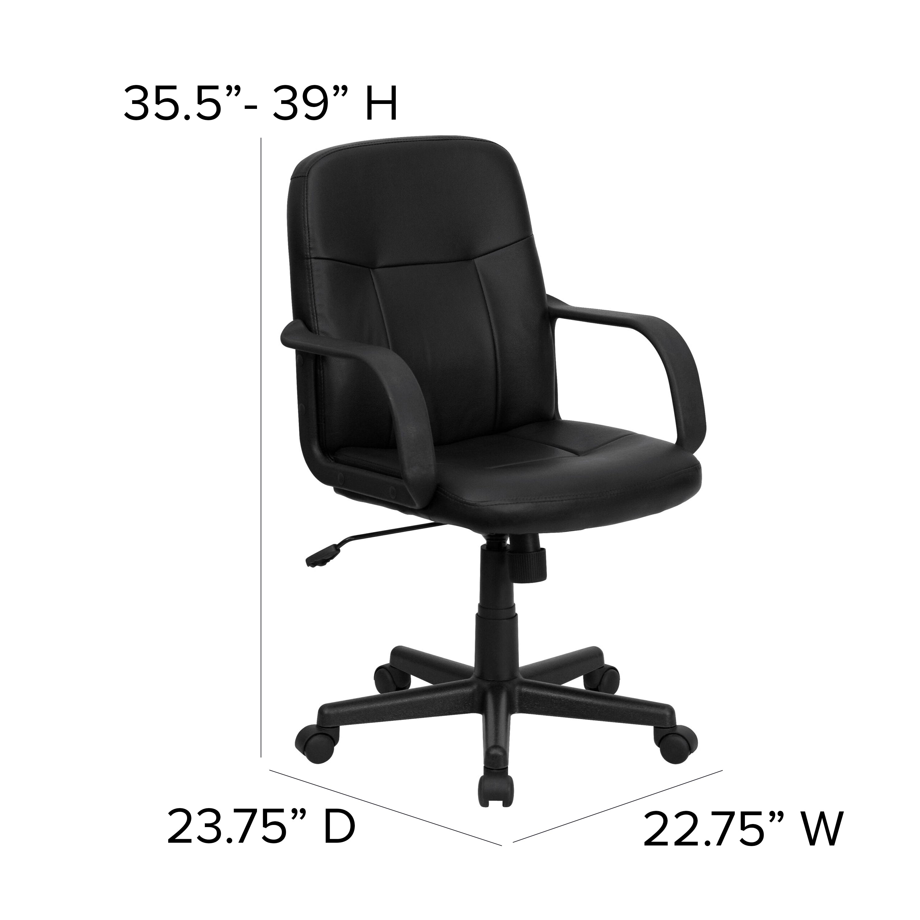Mid-Back Glove Vinyl Executive Swivel Office Chair with Arms