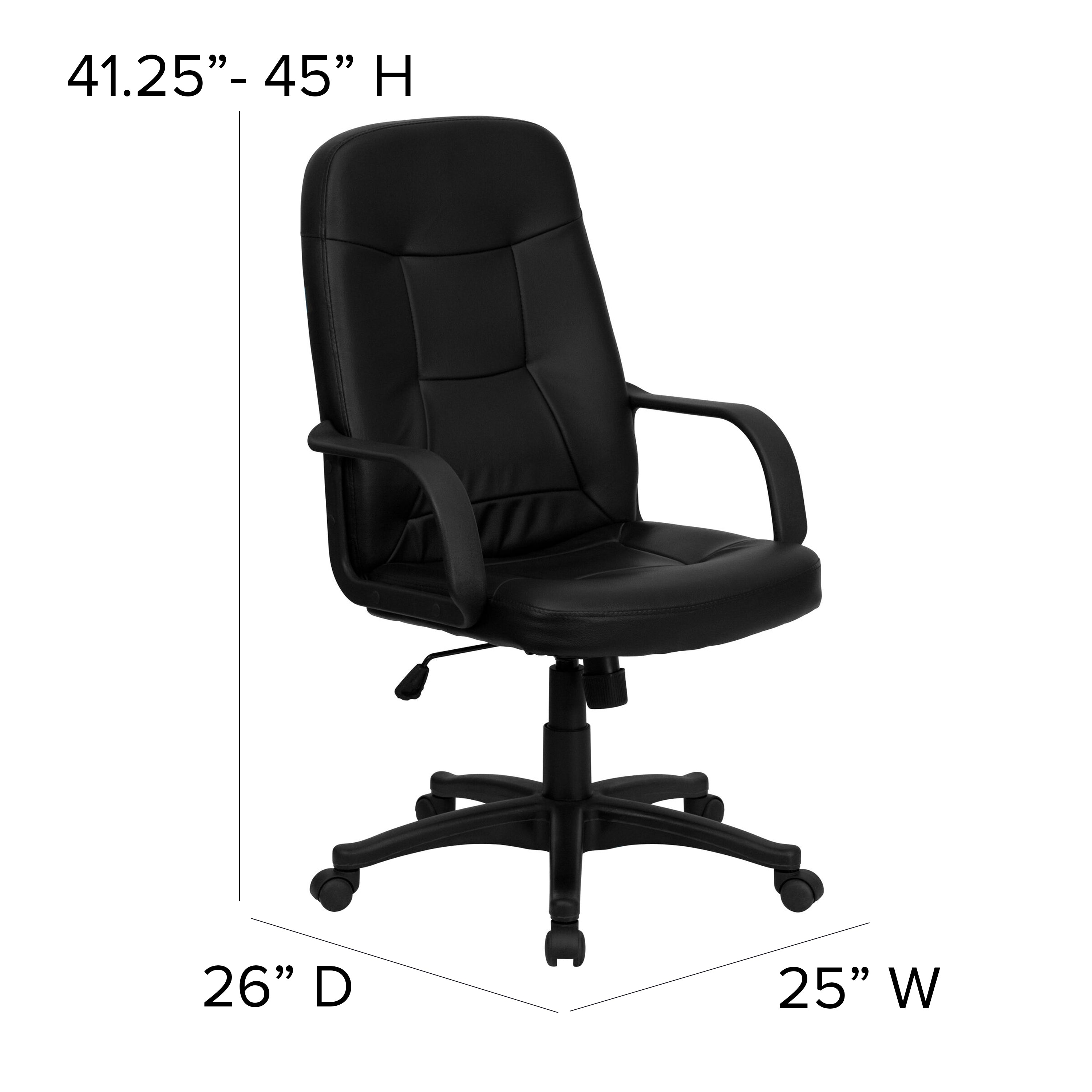 High Back Glove Vinyl Executive Swivel Office Chair with Arms