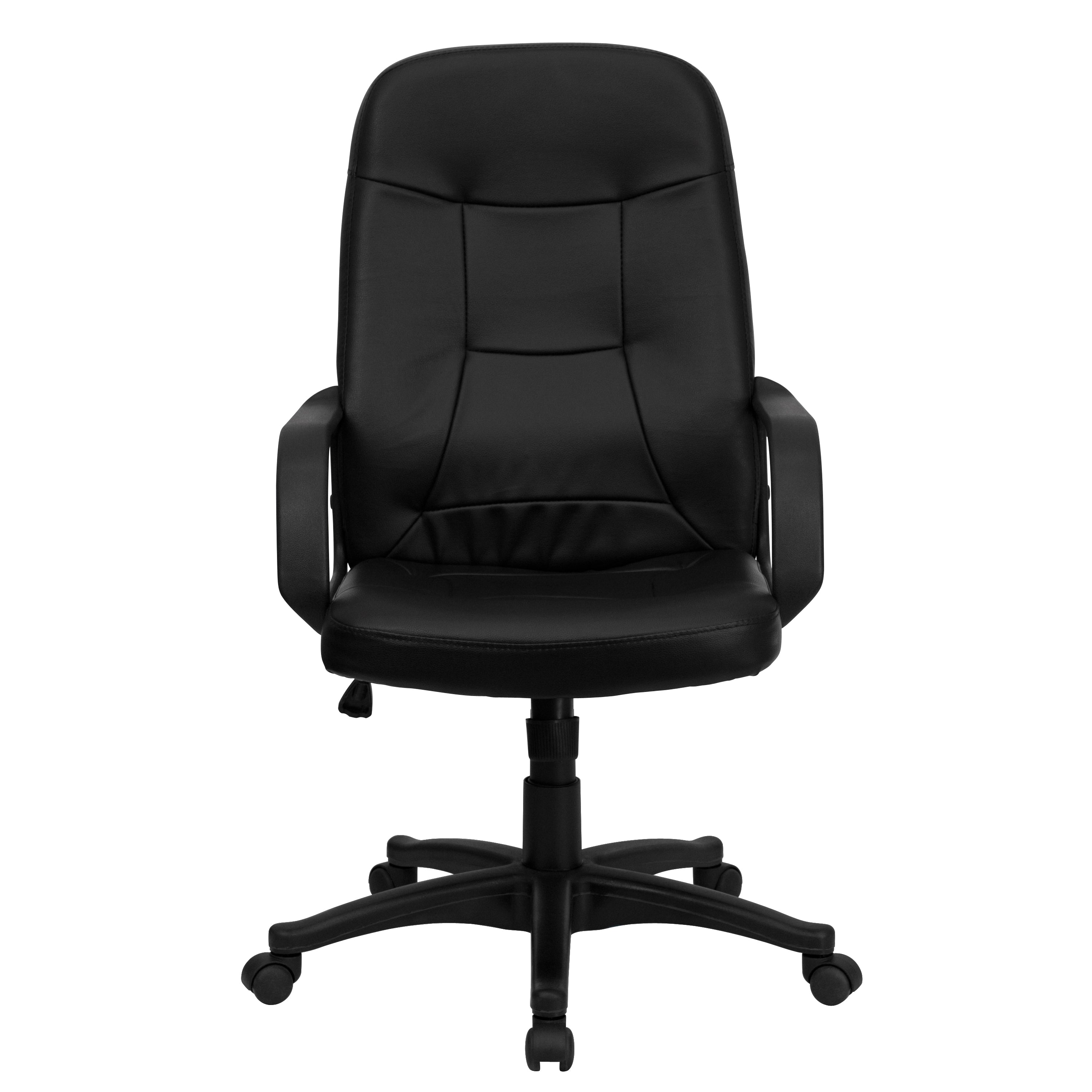 High Back Glove Vinyl Executive Swivel Office Chair with Arms