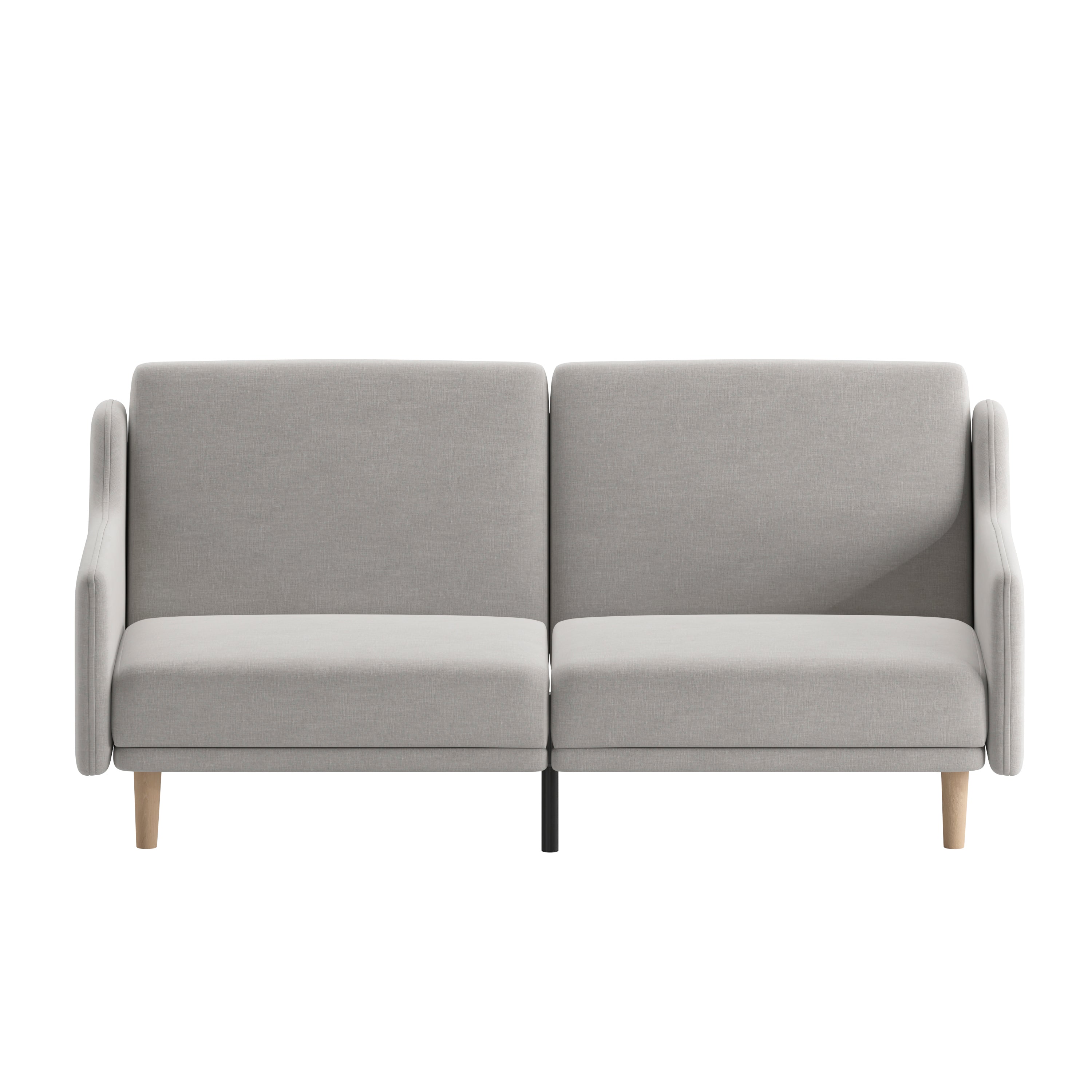 Delphine Premium Convertible Split Back Sofa Futon with Curved Armrests and Solid Wood Legs-Sofa Bed-Flash Furniture-Wall2Wall Furnishings