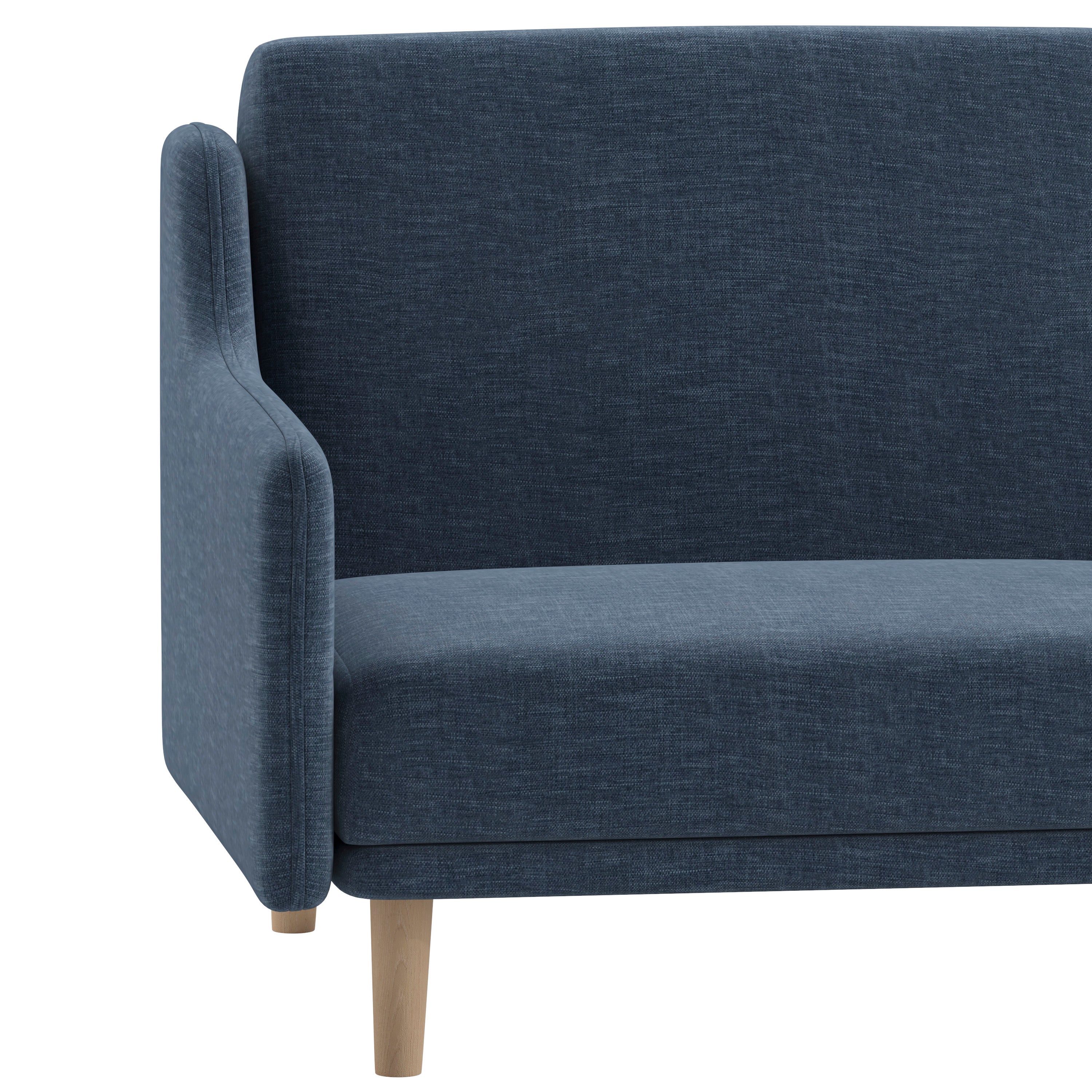 Delphine Premium Convertible Split Back Sofa Futon with Curved Armrests and Solid Wood Legs
