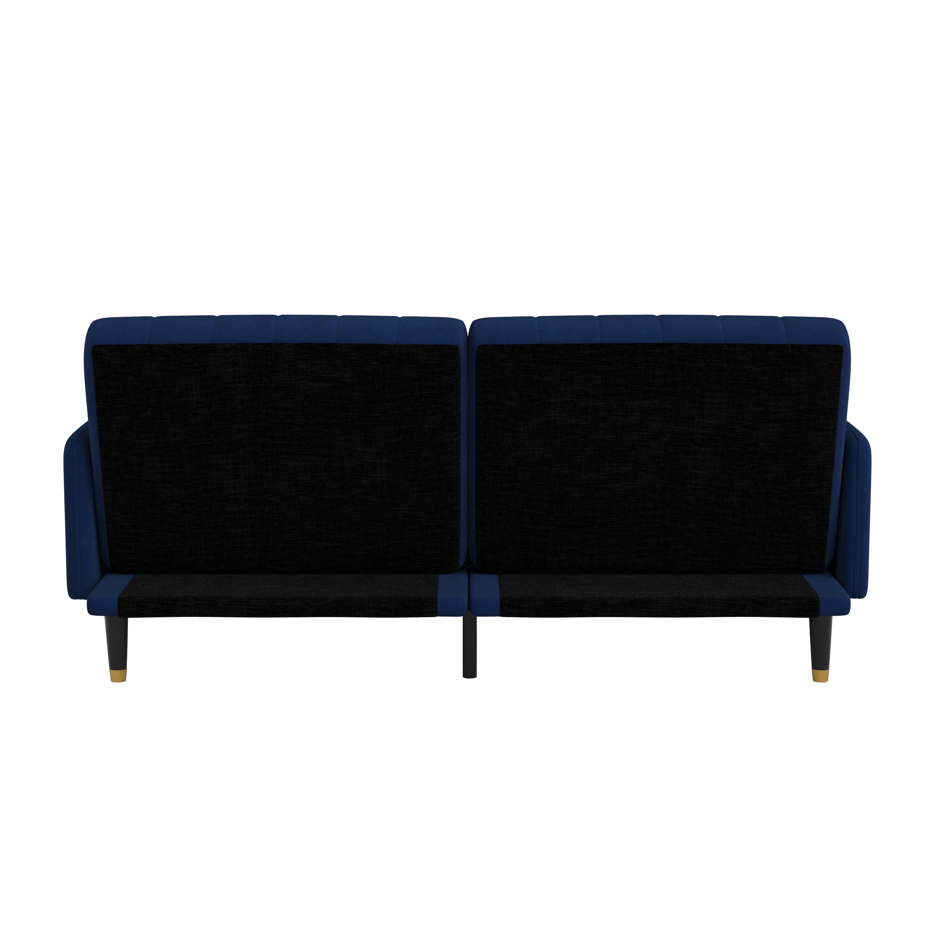 Sophia Premium Split Back Sofa Futon, Convertible Sleeper Couch for Small Spaces in Soft Upholstery with Solid Wooden Legs