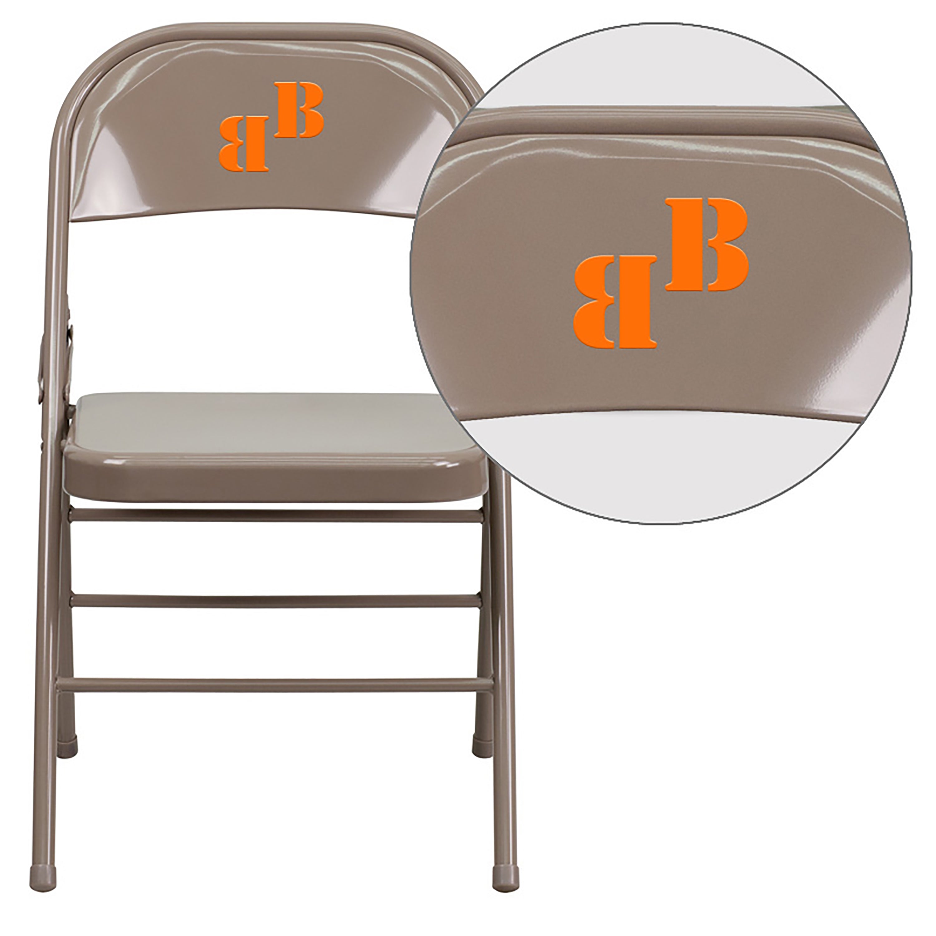 Personalized HERCULES Series Triple Braced & Double Hinged Metal Folding Chair-Metal Folding Chair-Flash Furniture-Wall2Wall Furnishings
