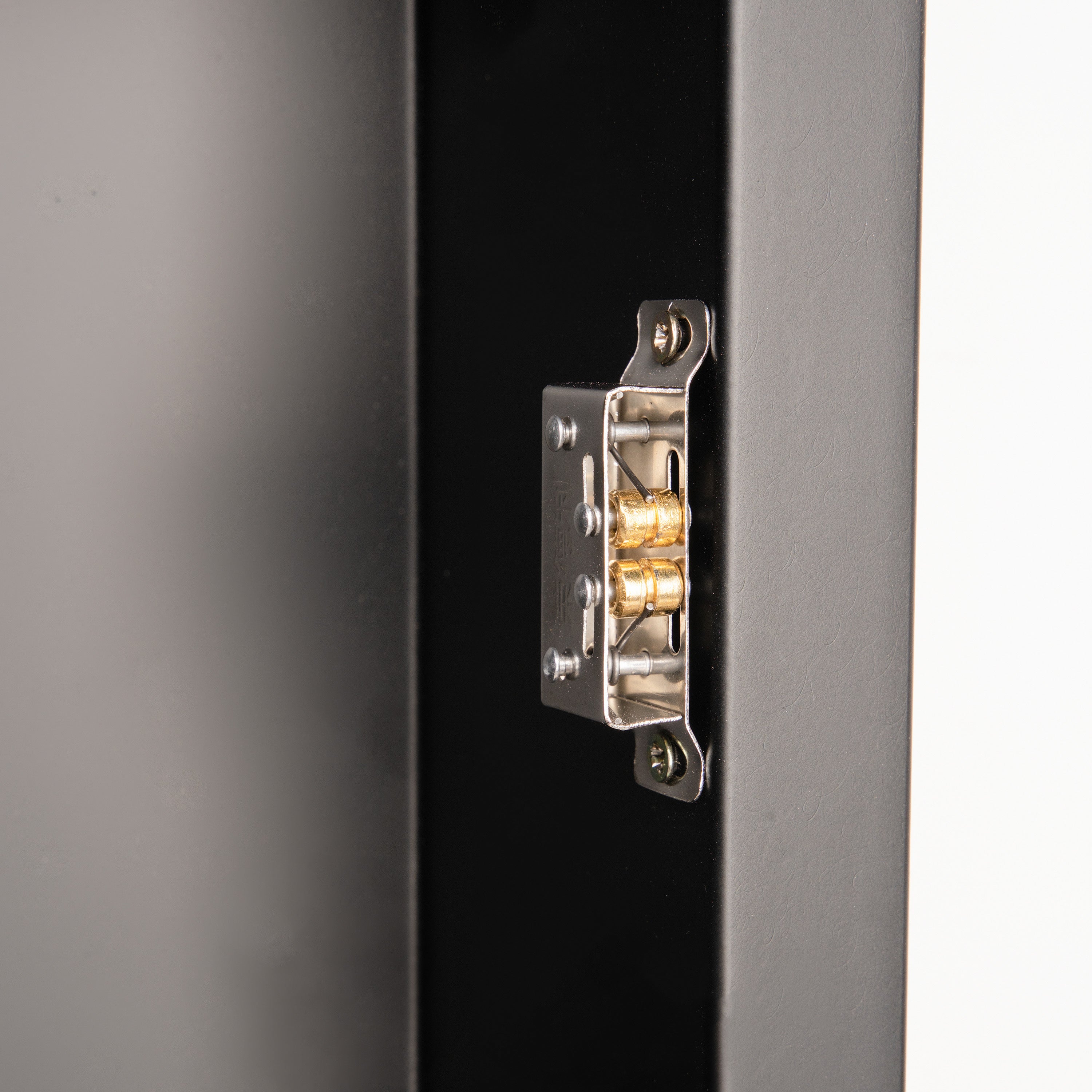Jolie Recessed Bathroom Medicine Cabinet with Rounded Beveled Mirror and Reversible Metal Frame