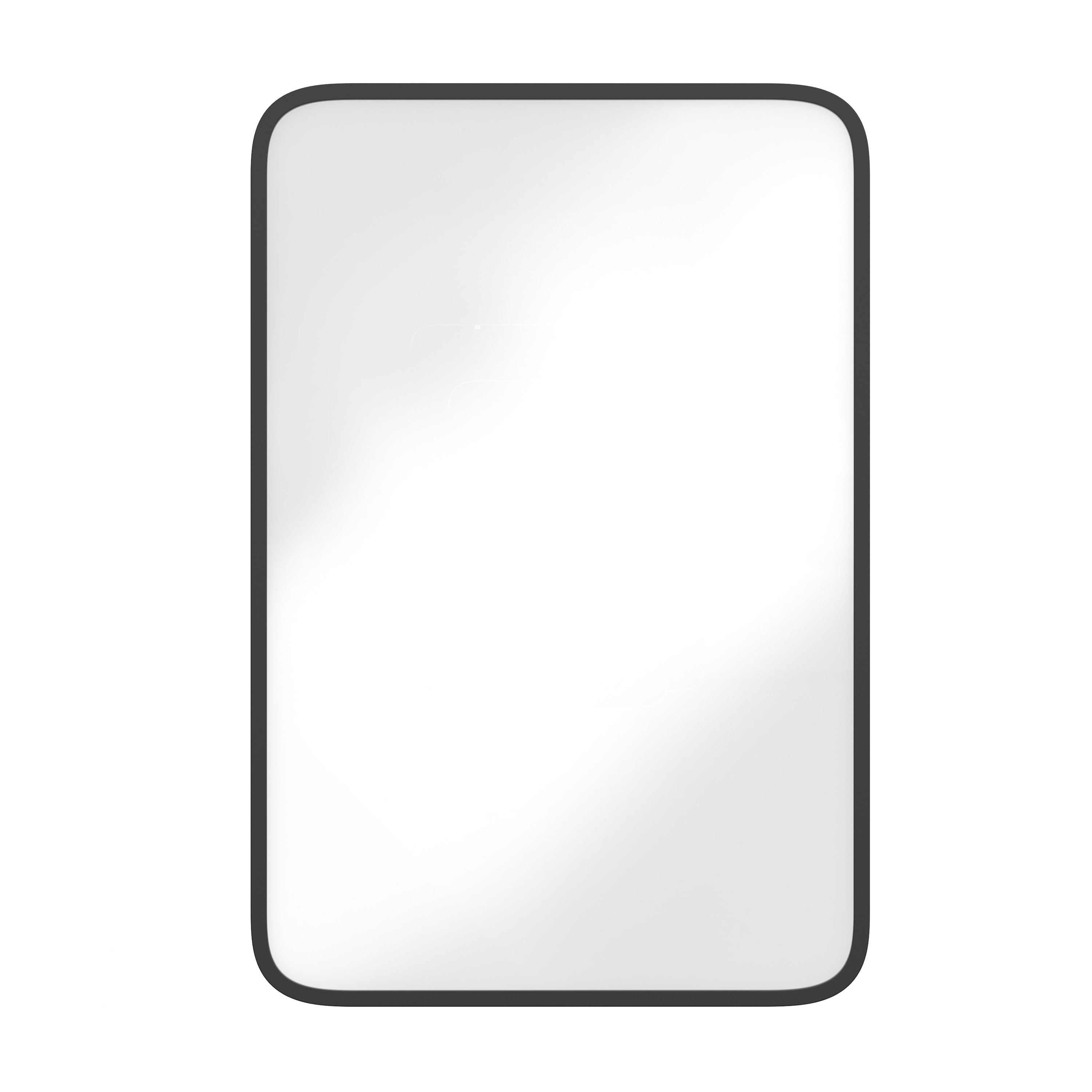 Jolie Recessed Bathroom Medicine Cabinet with Rounded Beveled Mirror and Reversible Metal Frame