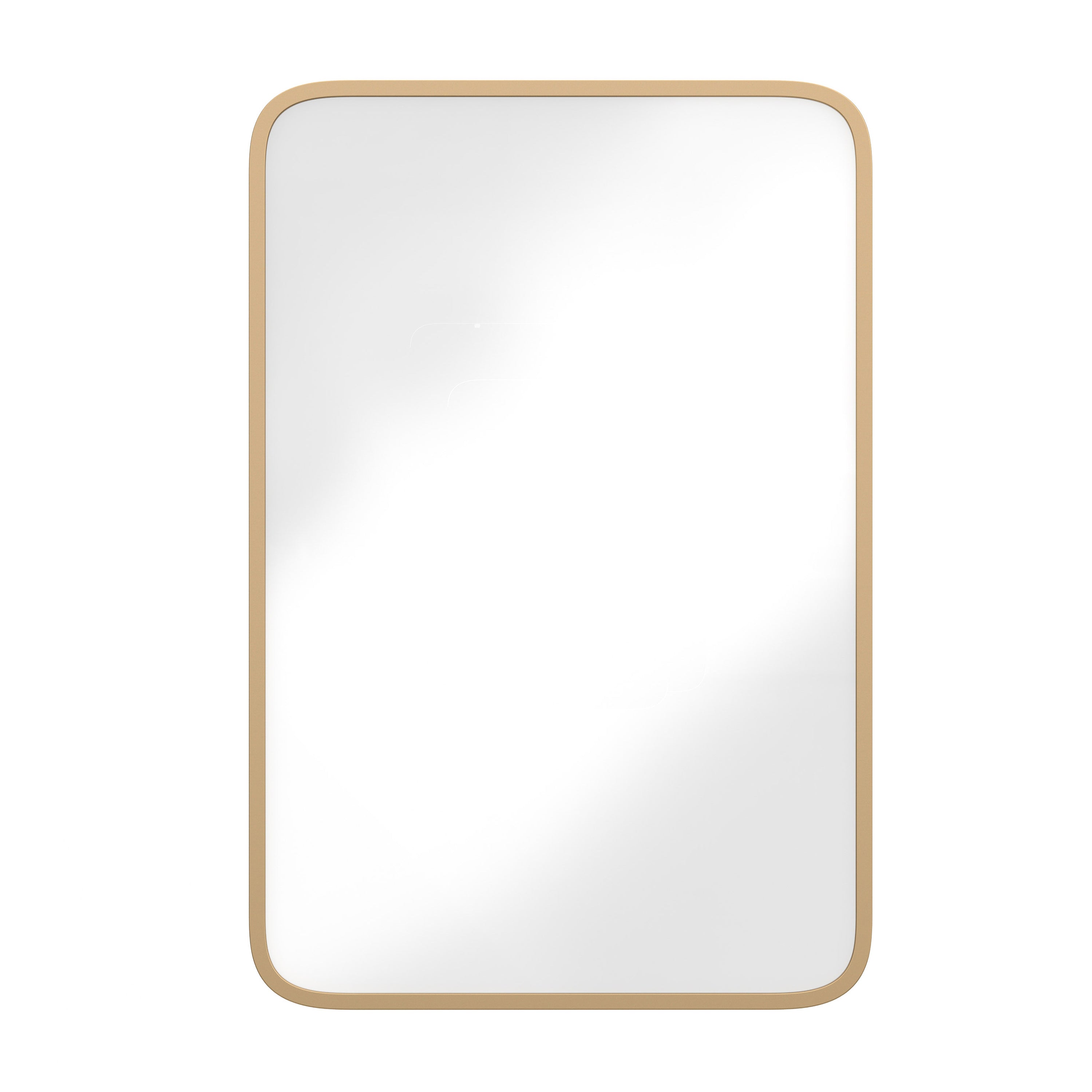 Jolie Recessed Bathroom Medicine Cabinet with Rounded Beveled Mirror and Reversible Metal Frame