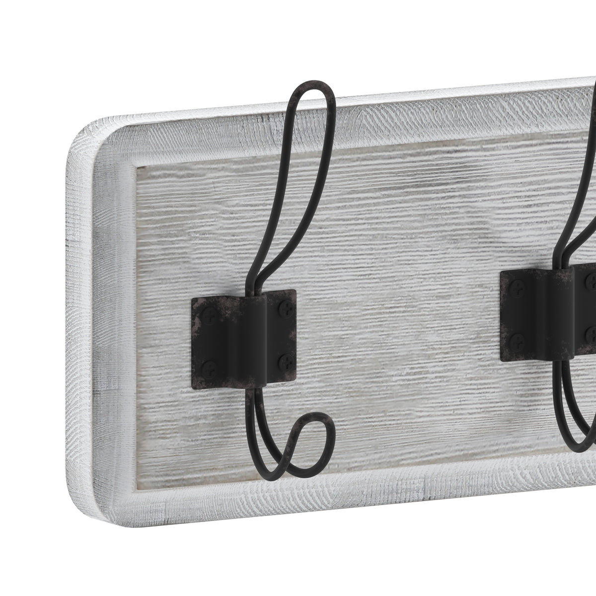 Daly Wall Mounted Solid Pine Wood Storage Rack with 5 Hanging Hooks For Entryway, Kitchen, Bathroom