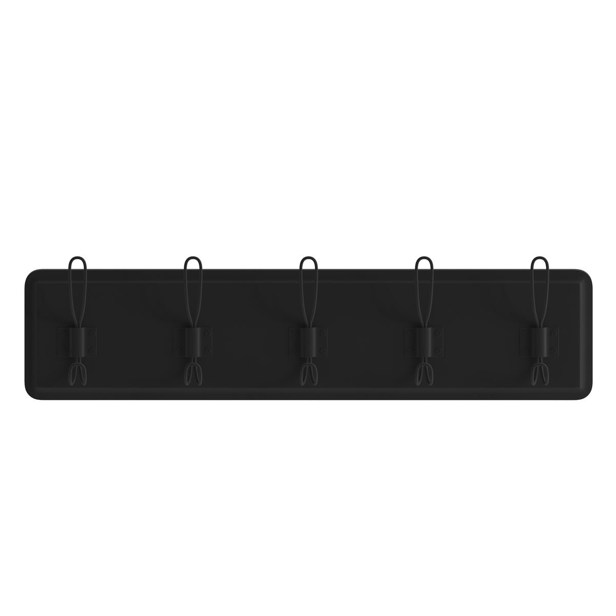 Daly Wall Mounted Solid Pine Wood Storage Rack with 5 Hanging Hooks For Entryway, Kitchen, Bathroom
