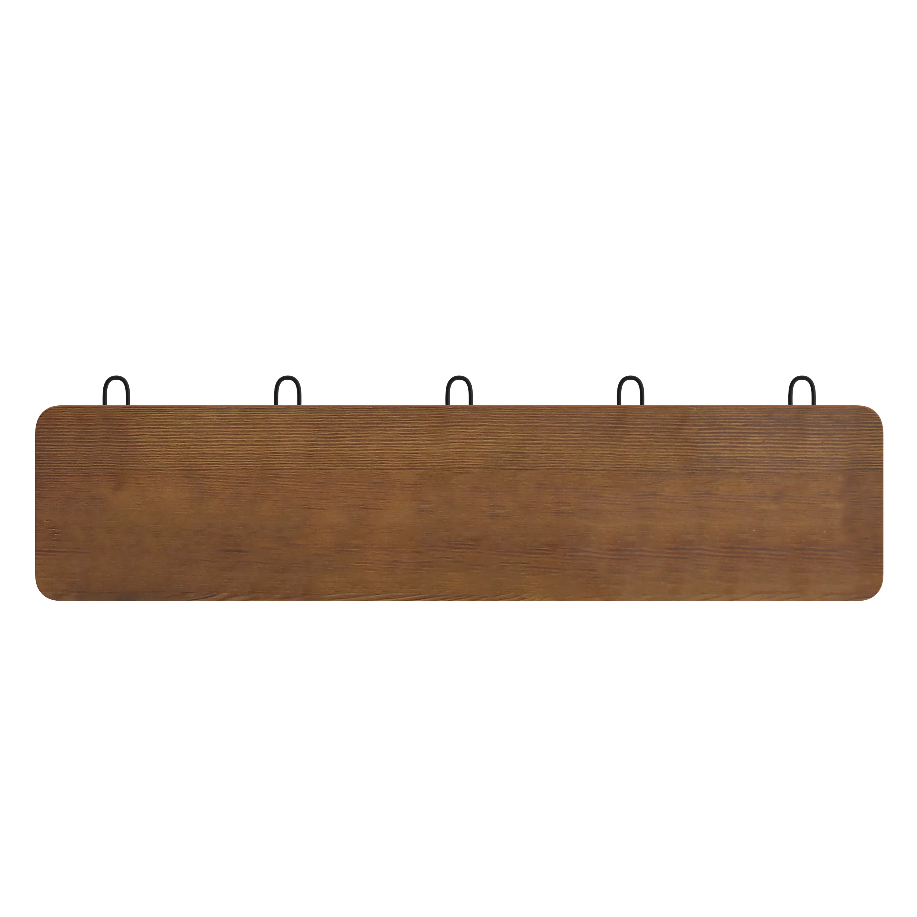 Daly Wall Mounted Solid Pine Wood Storage Rack with 5 Hanging Hooks For Entryway, Kitchen, Bathroom-Coat Racks-Flash Furniture-Wall2Wall Furnishings