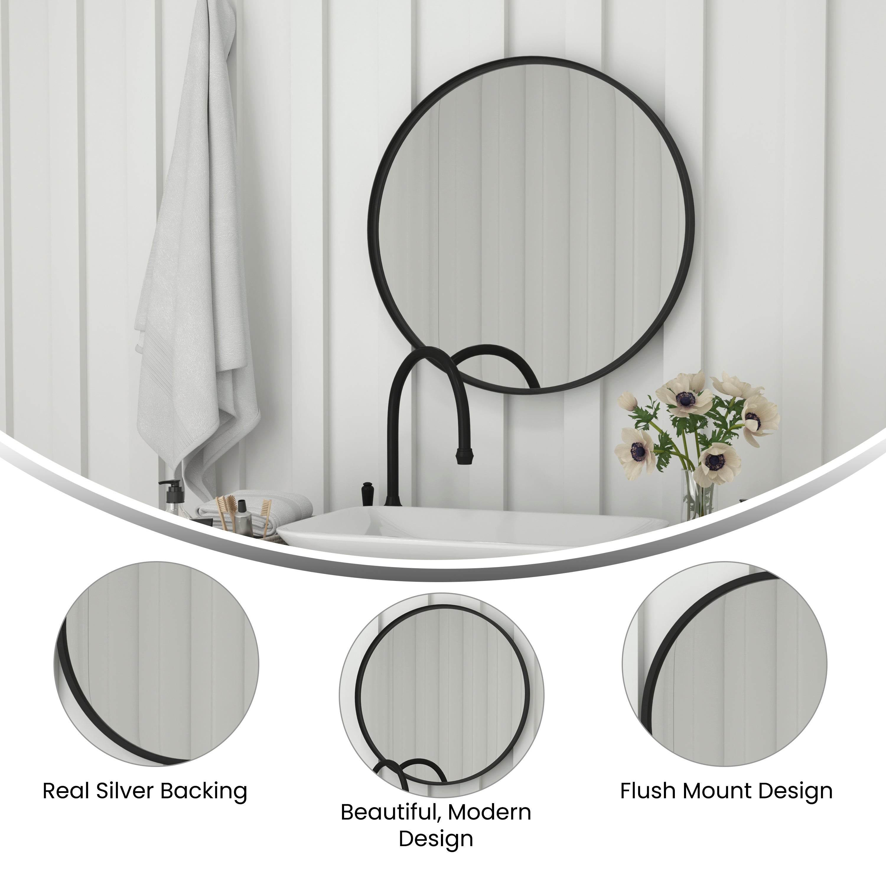Jennifer Metal Framed Wall Mirror - Large Accent Mirror for Bathroom, Vanity, Entryway, Dining Room, & Living Room