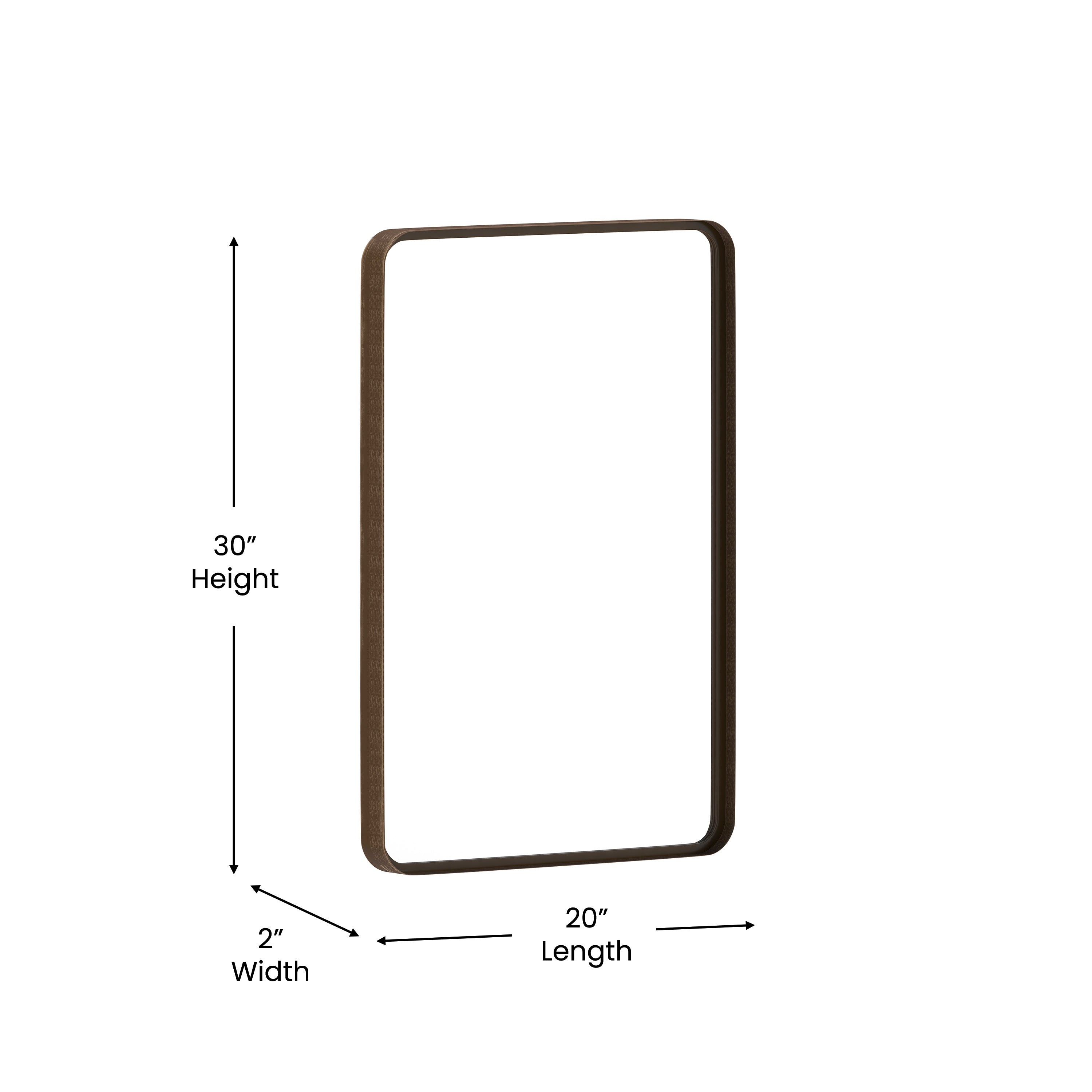 Janinne Decorative Wall Mirror - Rounded Corners, Bathroom & Living Room Glass Mirror Hangs Horizontal Or Vertical