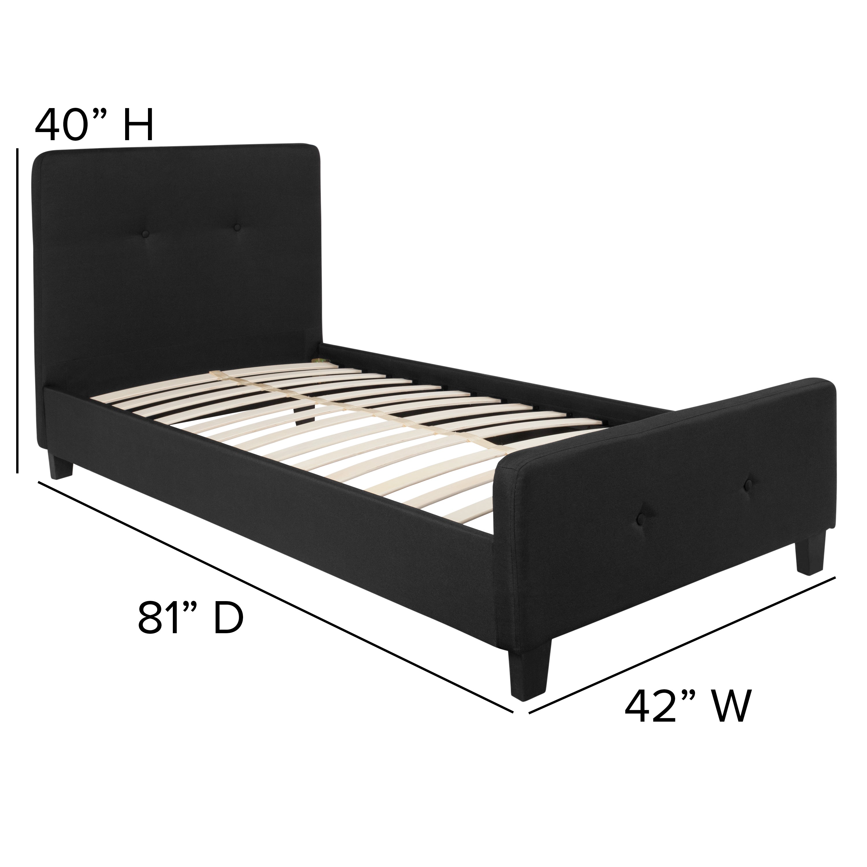 Tribeca Button Tufted Upholstered Platform Bed-Bed-Flash Furniture-Wall2Wall Furnishings