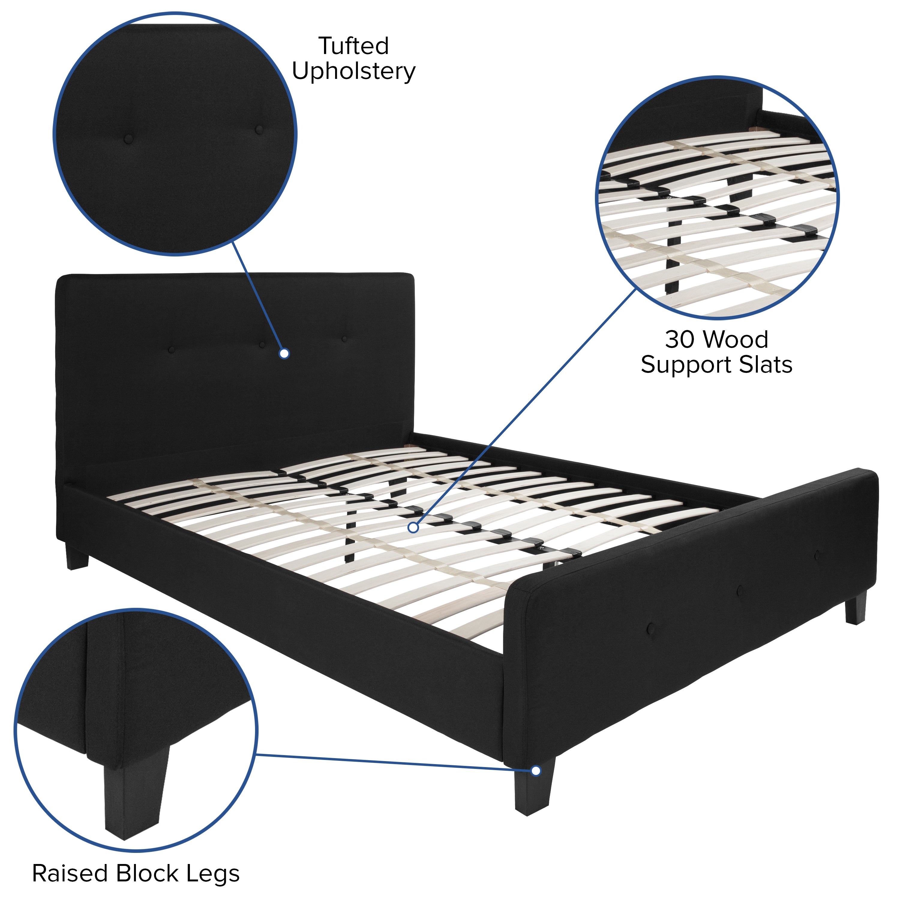 Tribeca Button Tufted Upholstered Platform Bed