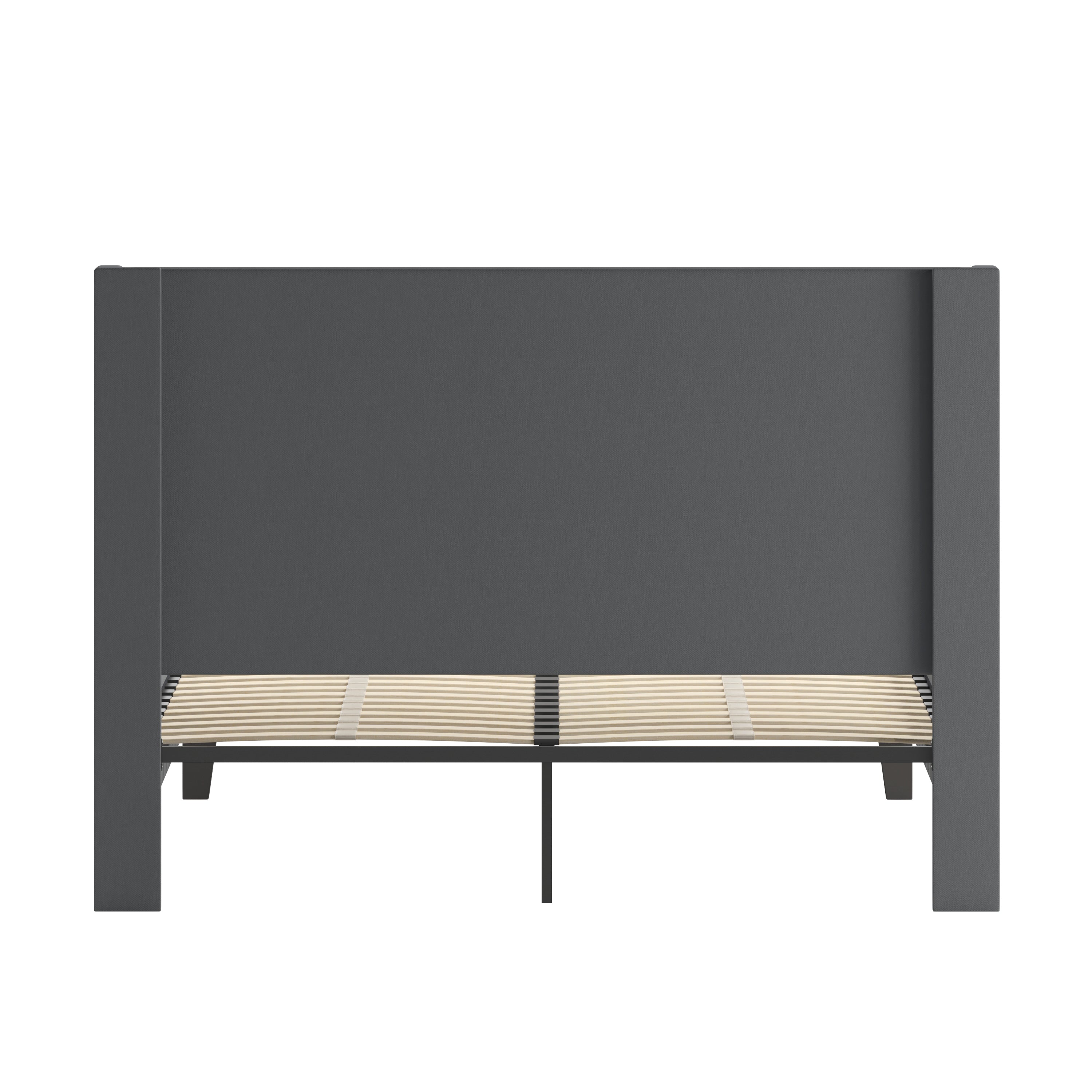 Riverdale Tufted Upholstered Platform Bed with Accent Nail Trimmed Extended Sides