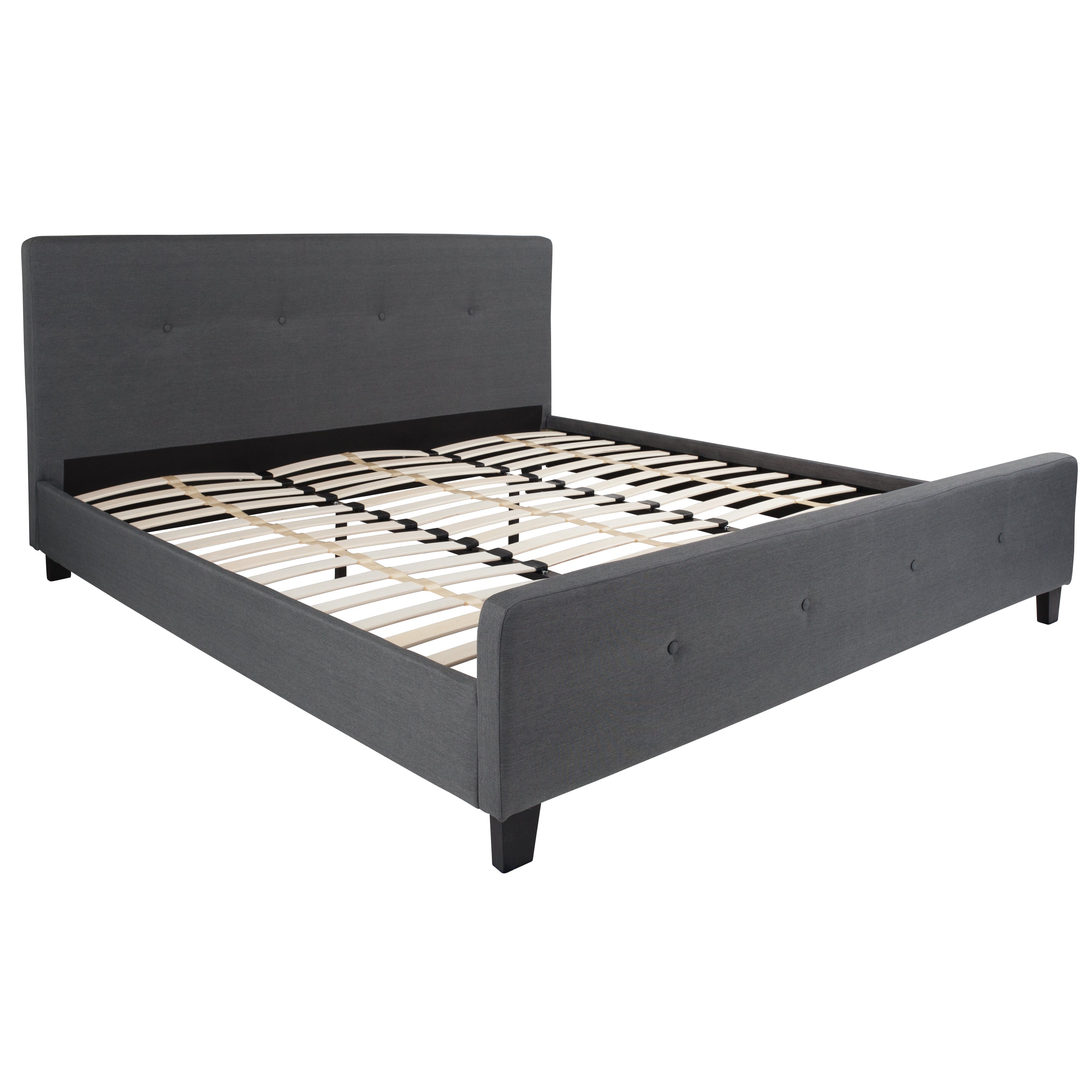 Tribeca Tufted Upholstered Platform Bed with 10 Inch CertiPUR-US Certified Foam and Pocket Spring Mattress-Bed & Mattress-Flash Furniture-Wall2Wall Furnishings