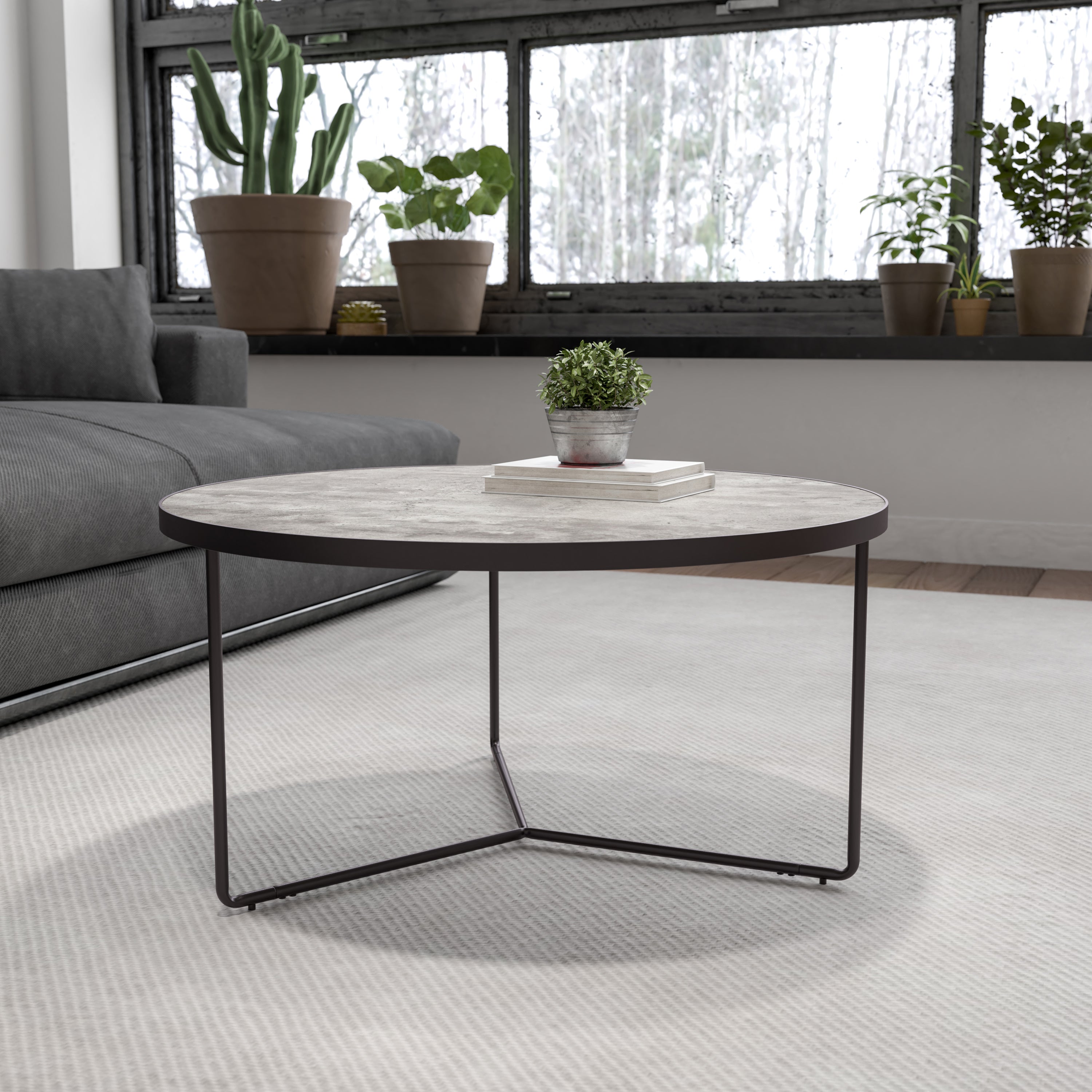 Providence Collection 31.5" Round Coffee Table-Coffee Table-Flash Furniture-Wall2Wall Furnishings