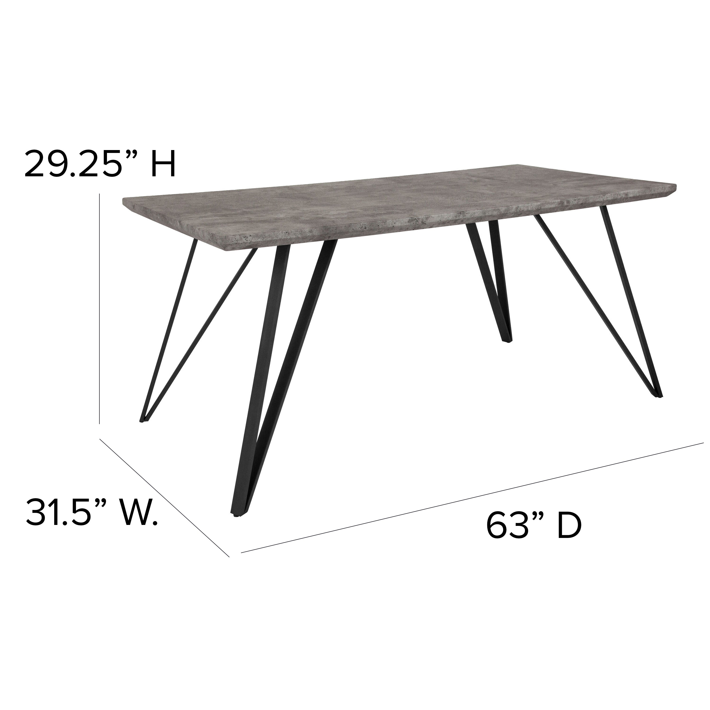 Corinth 31.5" x 63" Rectangular Dining Table-Dining Table-Flash Furniture-Wall2Wall Furnishings