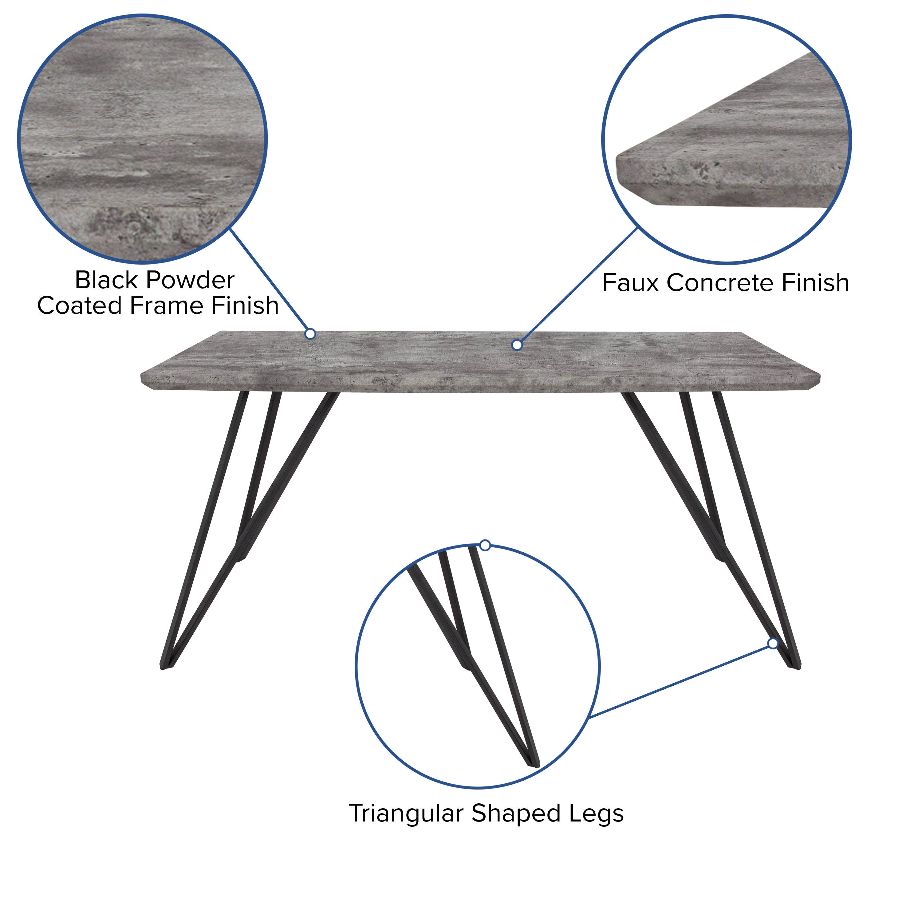 Corinth 31.5" x 63" Rectangular Dining Table-Dining Table-Flash Furniture-Wall2Wall Furnishings