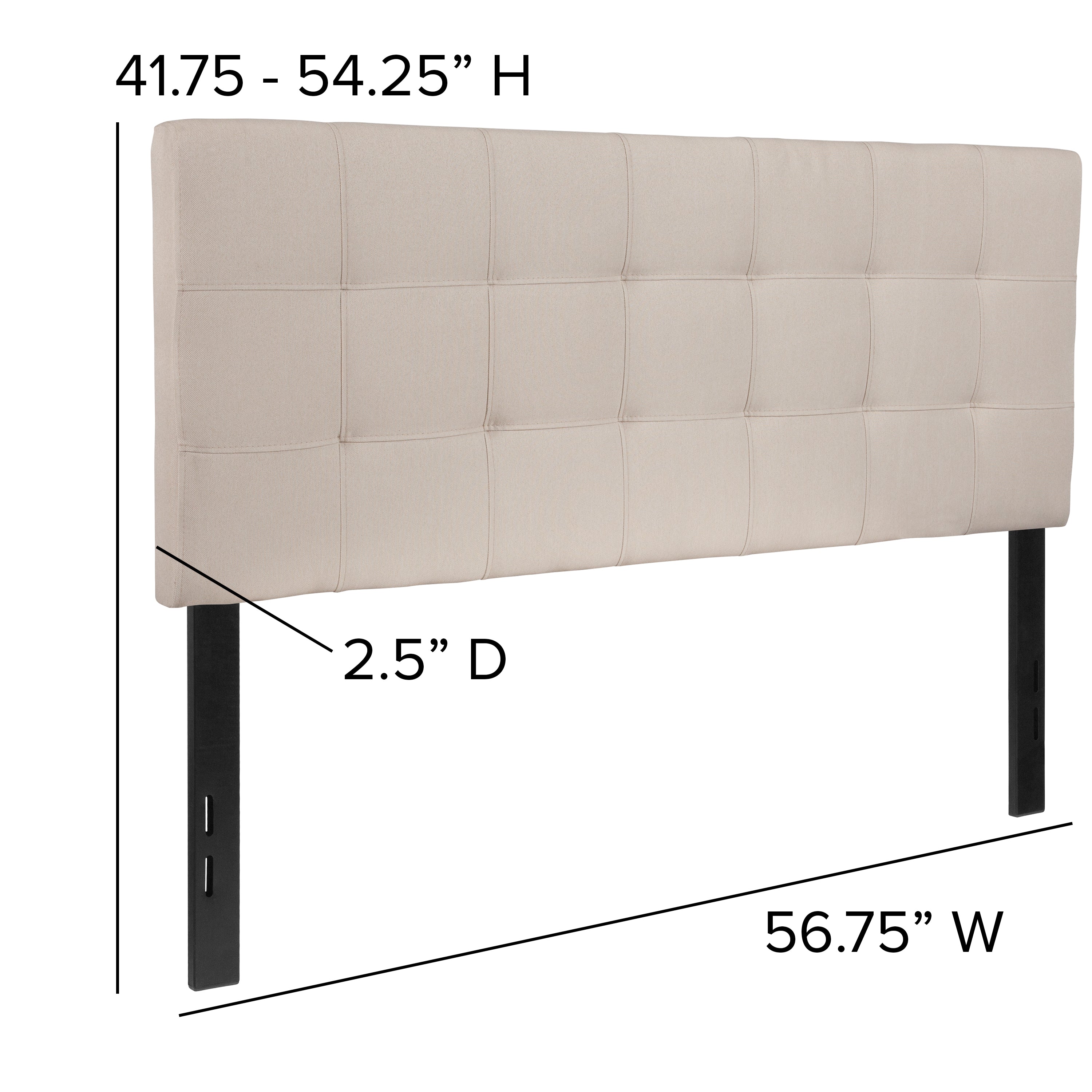 Bedford Quilted Tufted Upholstered Headboard-Headboard-Flash Furniture-Wall2Wall Furnishings
