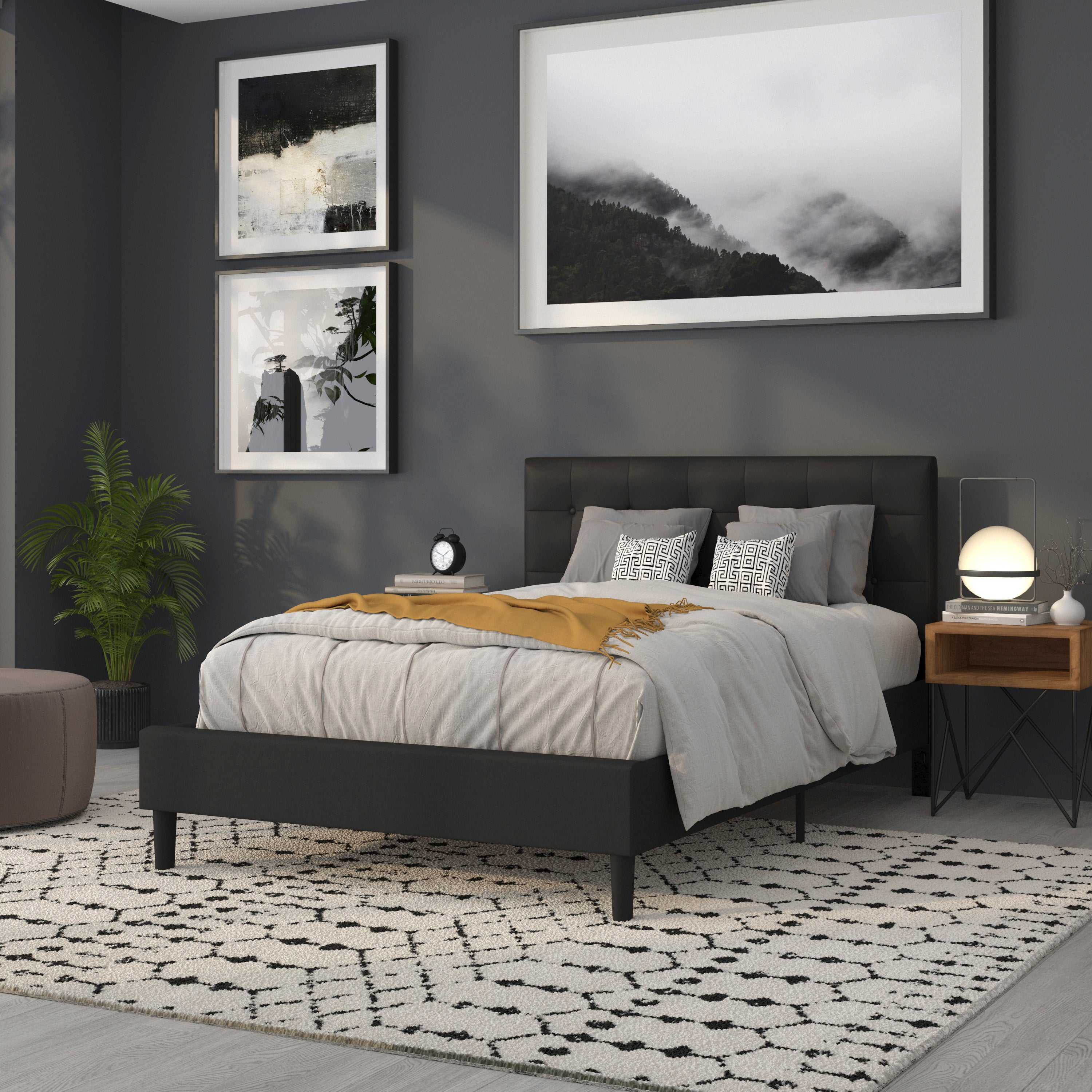 Lennox Button Tufted Upholstered Headboard