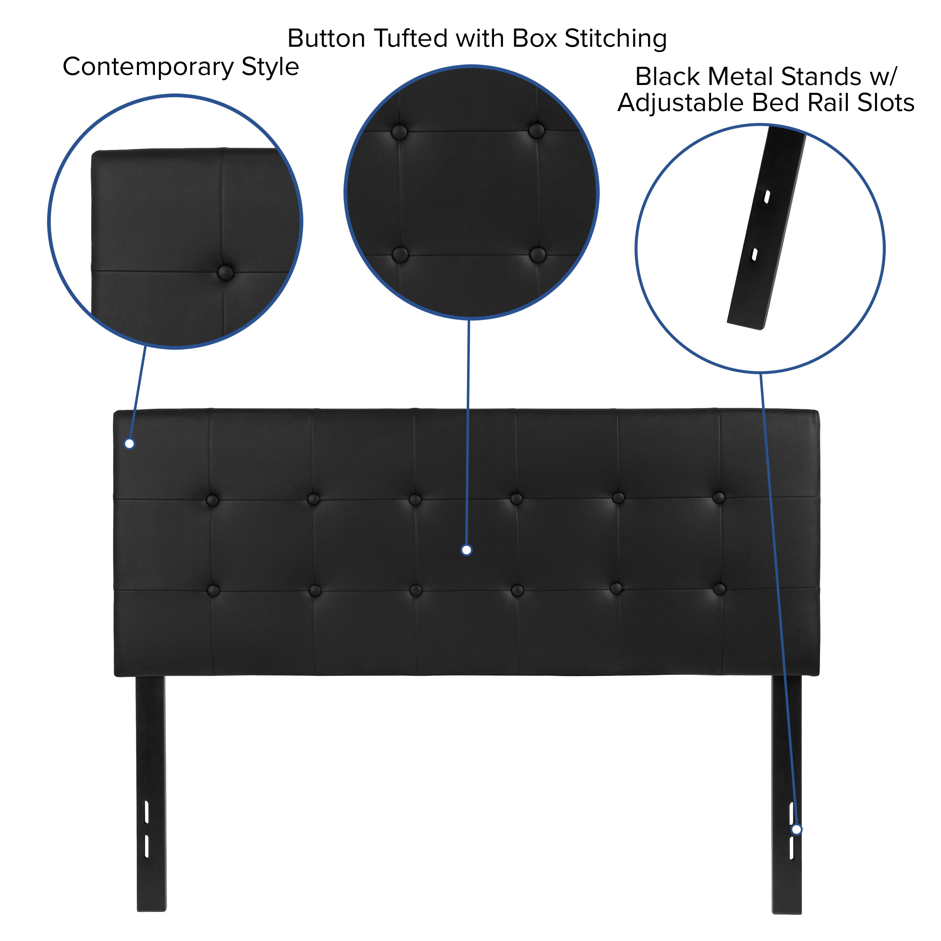 Lennox Button Tufted Upholstered Headboard