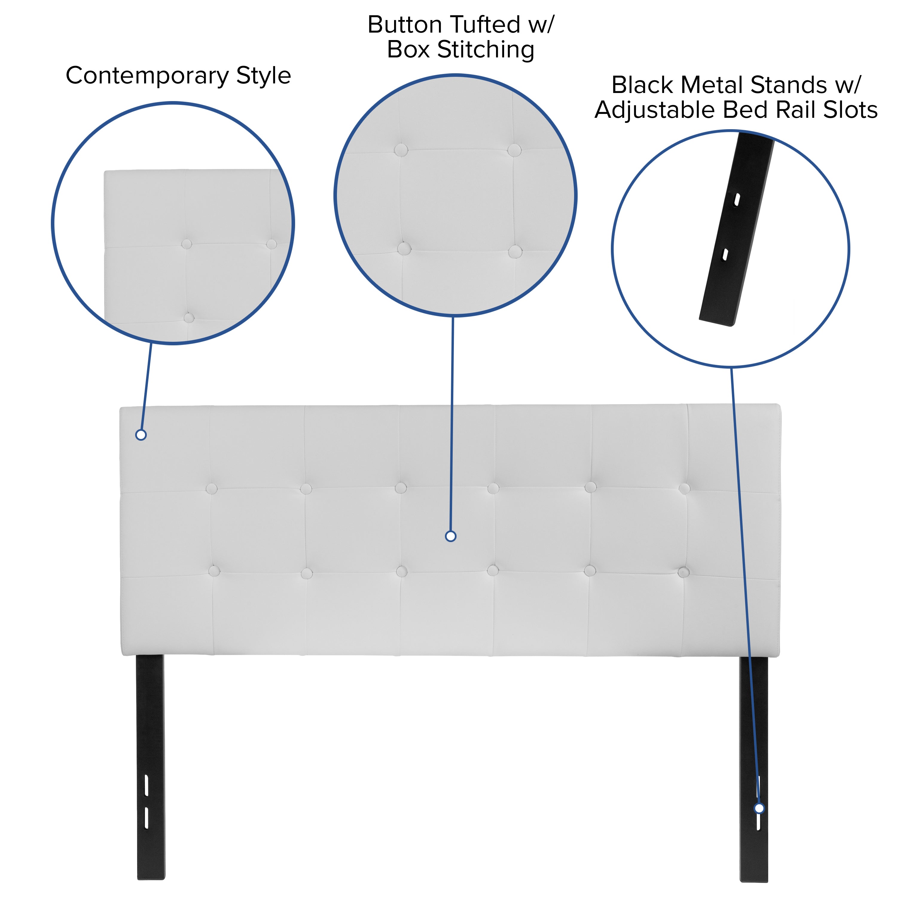 Lennox Button Tufted Upholstered Headboard