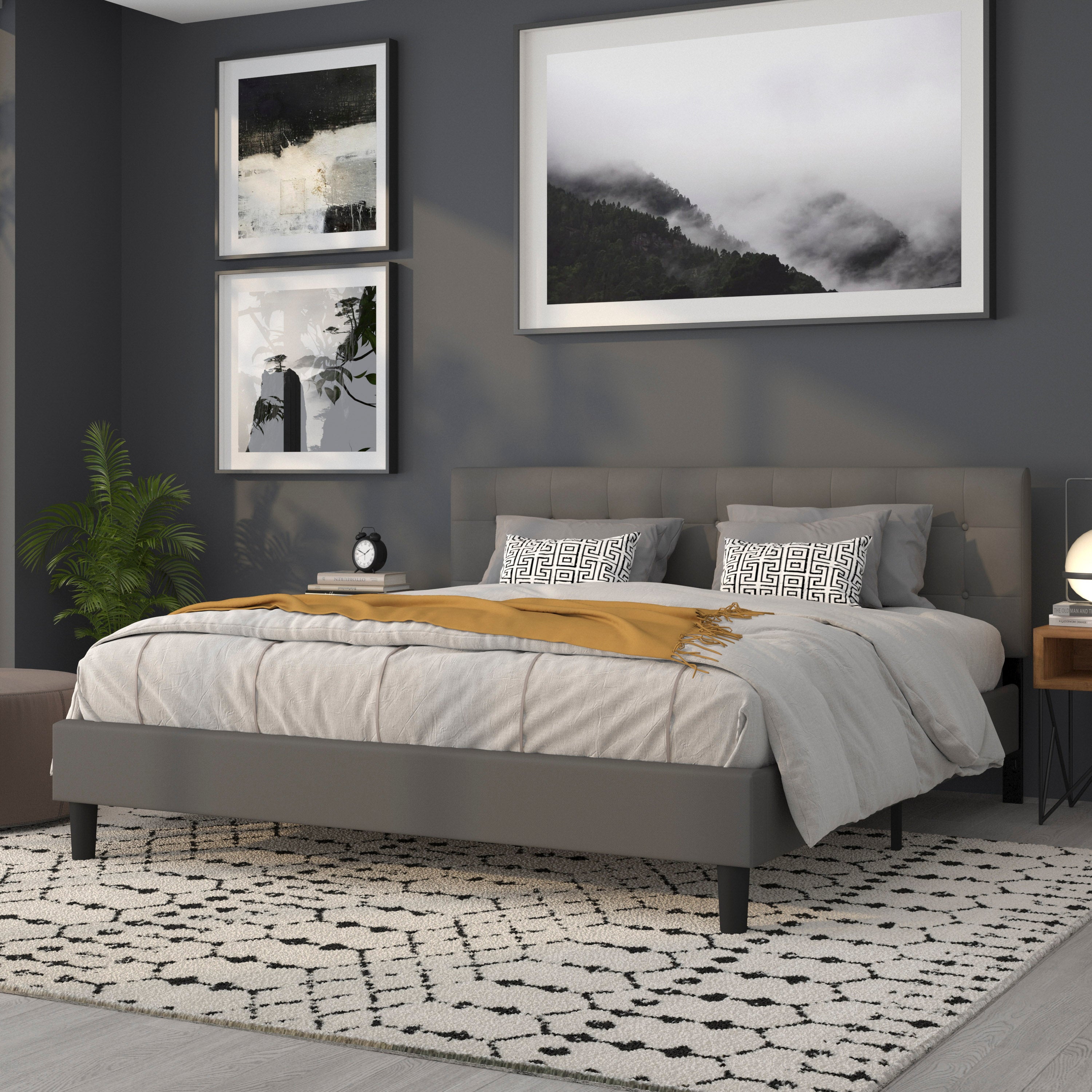 Lennox Button Tufted Upholstered Headboard